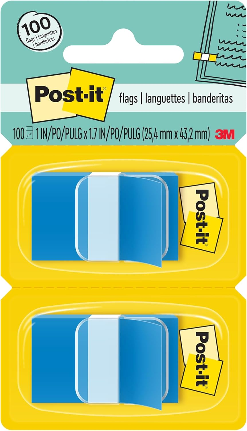 Post-It Standard Page Flags in Dispenser 25.4Mm Wide, Bright Blue 100 Flags, 680-BB2 image number 6
