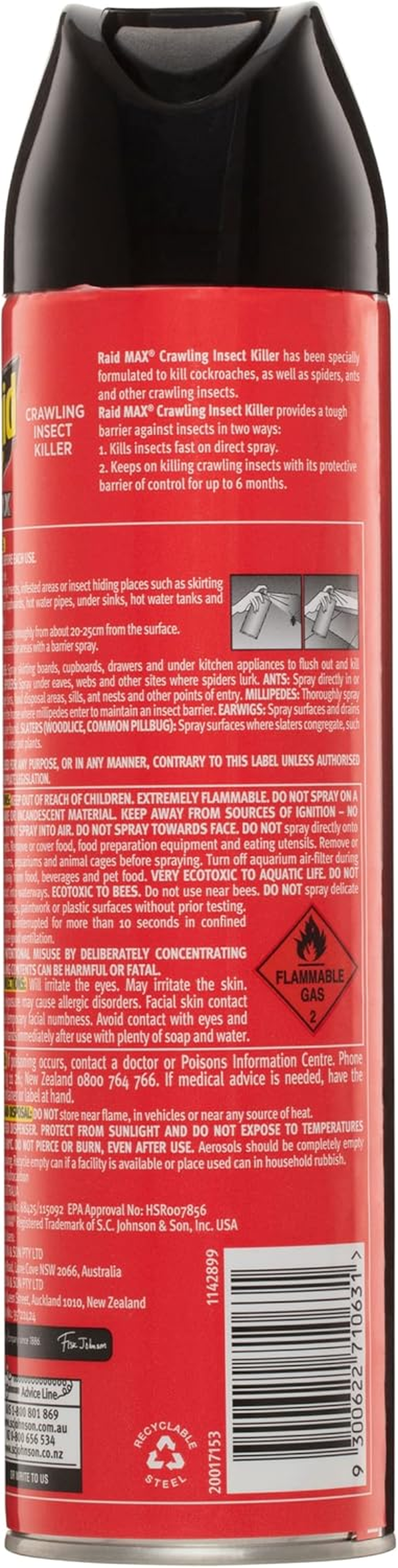 Raid Max Crawling Insect Killer Spray 375 G
