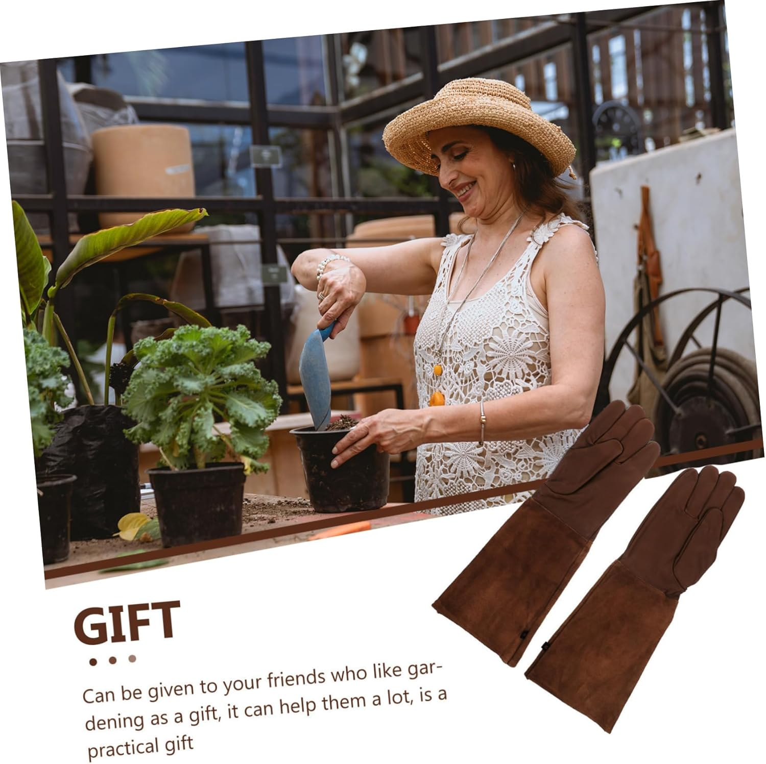 Long Sleeve Garden Gloves Women Men Winter Pruning Gloves for Plants Outdoor Protection image number 4