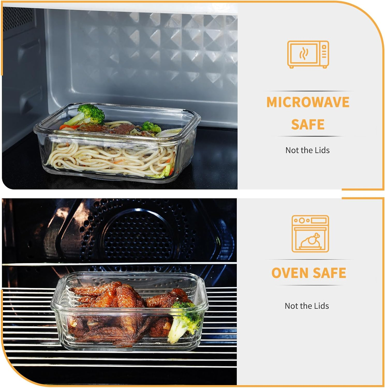 D.M DESIGN&middot;MASTER [5 Pack, 30 OZ - Glass Meal Prep Containers, Glass Food Storage Containers with Lids, Glass Lunch Containers, Dishwasher Microwave Freezer Oven Safe image number 2