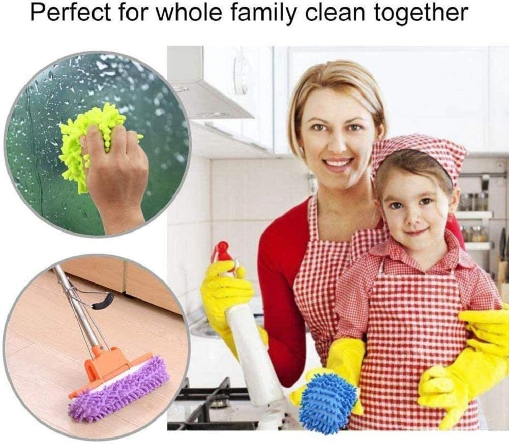 ALINK 10 Pieces Microfiber Mop Slippers Shoes Cover Soft Washable Reusable Floor Polishing Dust Dirt Hair Men Women Sweeper Cleaning Mop Tool for House Office Bathroom Kitchen, Multicolored 5 Pairs image number 1