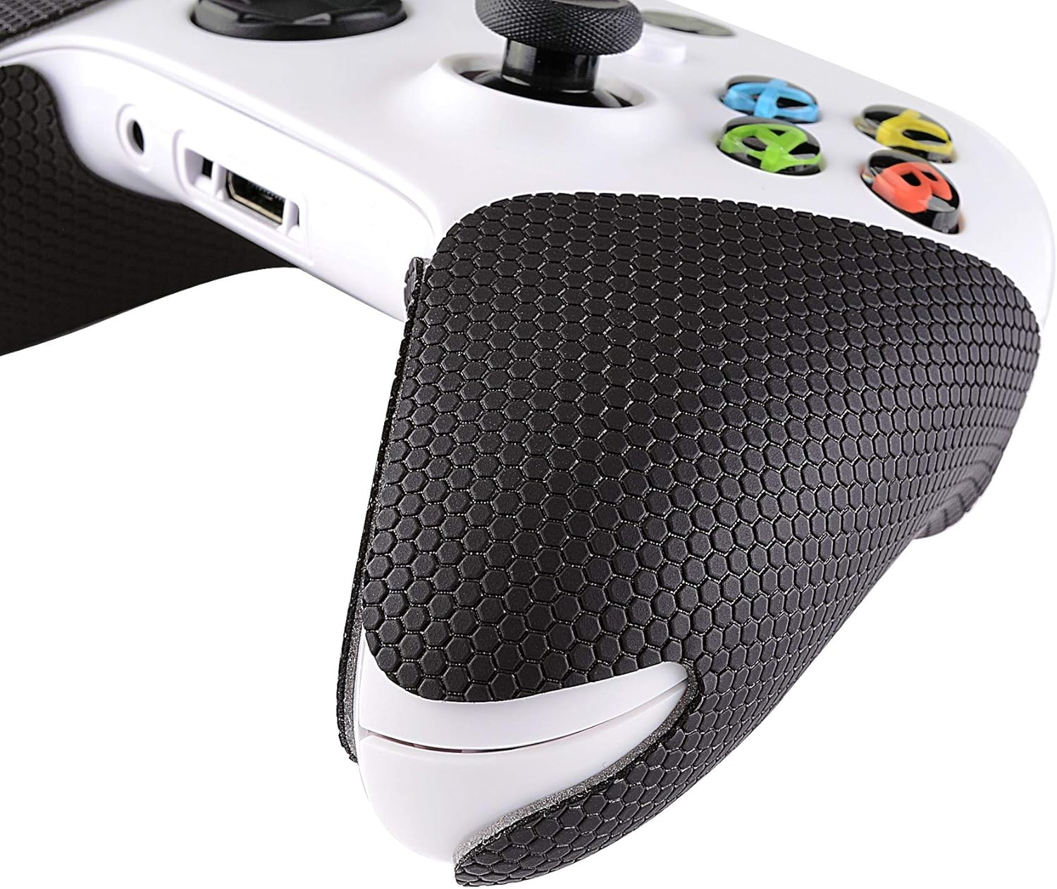 Extremerate Playvital Anti-Skid Sweat-Absorbent Controller Grip for Xbox Series X/S Controller, Professional Textured Soft Rubber Pads Handle Grips for Xbox Series X/S Controller - Black Honeycomb Texture image number 6