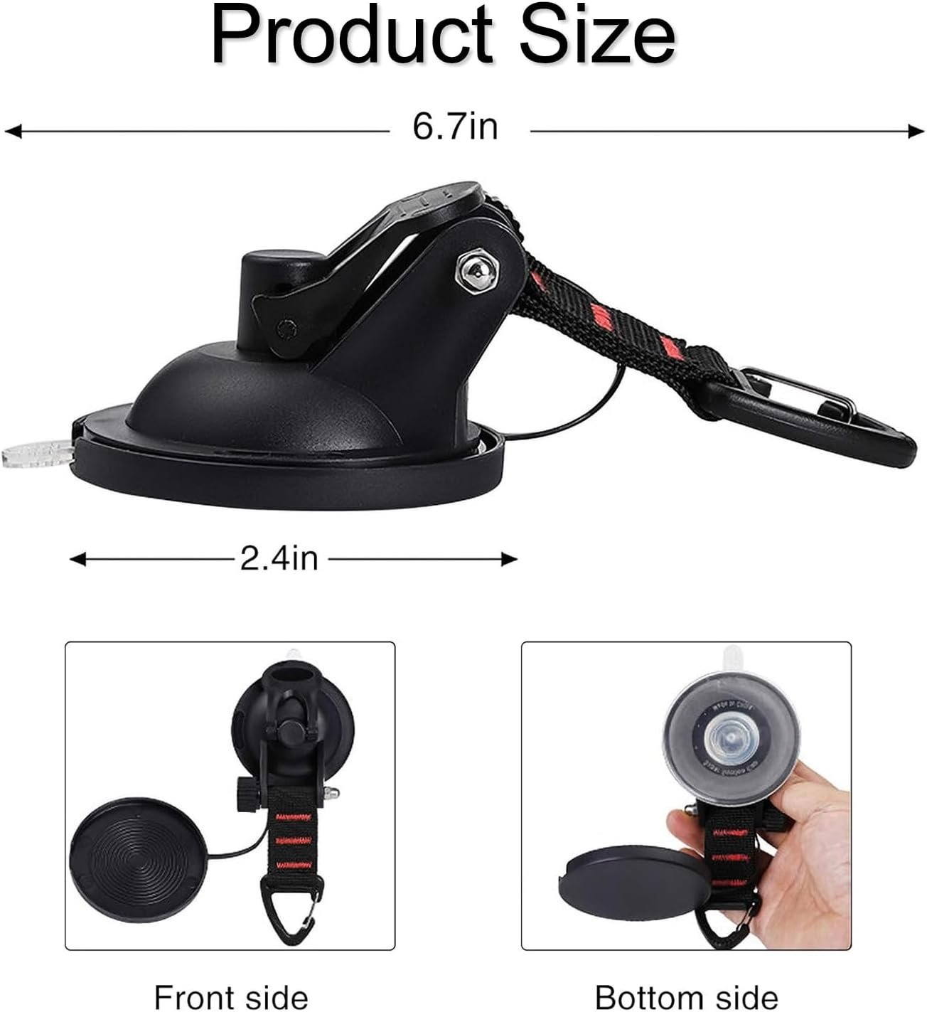 4 Pcs Heavy Duty Suction Cups Car Camping Tie down Suction Cup 360&deg; Rotating Hooks Upgraded with Viscous Silicone Strong Power Tarp Accessory for Tarps Swimming Pool Covers Camping Awning Boat Trap image number 3