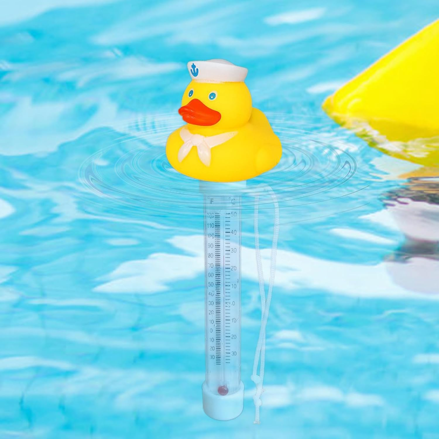 Floating Duck Bath Thermometer,Rubber Duck Pool Thermometer Gauge,Duckshaped Water Gauge,With String,Temperature Gauge for Outdoor & Indoor Swimming Pools,Spas,Hot Tubs & Aquariums image number 1