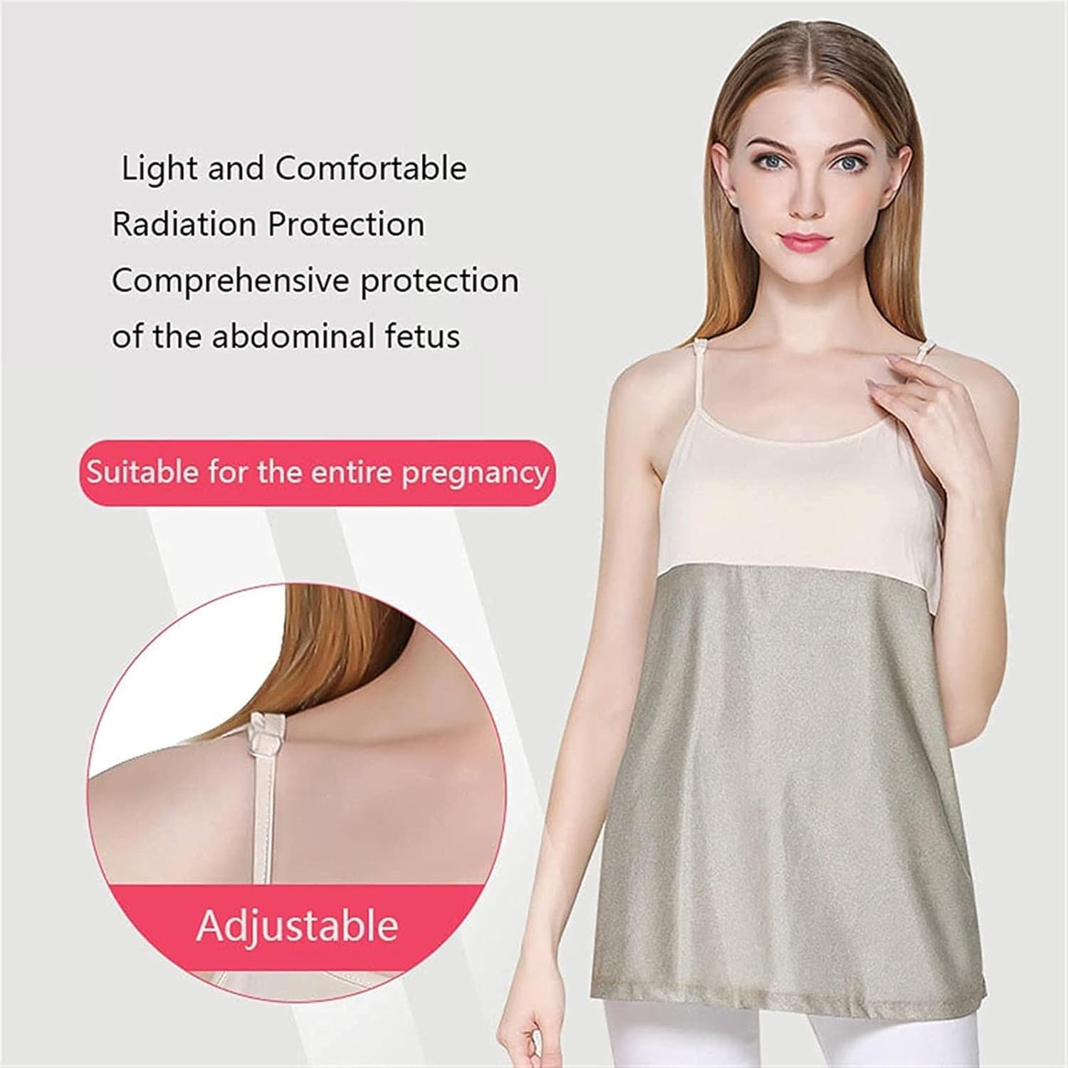 Maternity Wear, Shielding Radiation Suit anti Electromagnetic Household Appliances Pregnancy Protection Apron Clothes(Beige,Xxlarge) image number 4