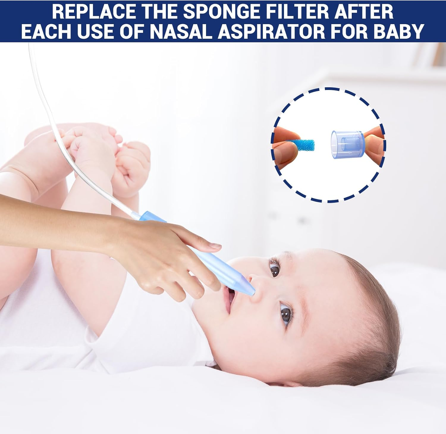 Baby Nasal Aspirator Hygiene Filters, 100Pcs Baby Snot Sucker Filters, Baby Nose Sucker Filters Safe Environmental, Replacement for Nosefrida Nasal Aspirator, BPA, Phthalate & Latex-Free