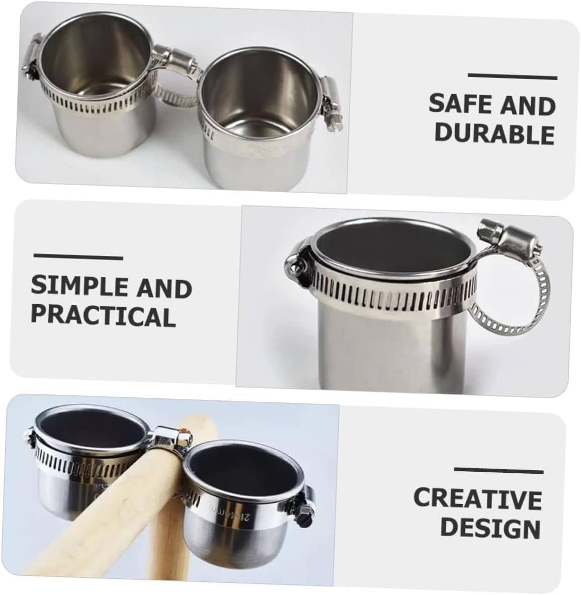 Parrot Food Cup Pigeons Cage Bird Food Feeder Dish Food Container Cage Accessories Parrot Standing Feeder Bird Coop Cups Pet Supplies Big Bird Stainless Steel to Feed Bird Stand (Silvery, 5.5Cm) image number 4