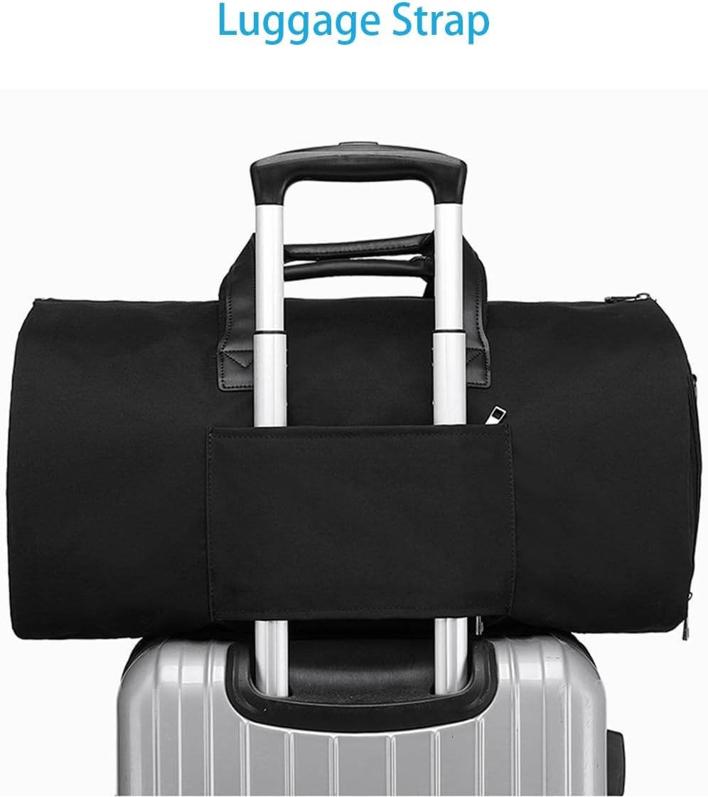 Garment Bags, Convertible Garment Bag with Shoulder Strap, Shoes Compartment, Carry on Travel Suit Bags, 2 in 1 Garment Duffle Bag for Men Women Weekender Bag (Extra Large Dark Black) image number 5
