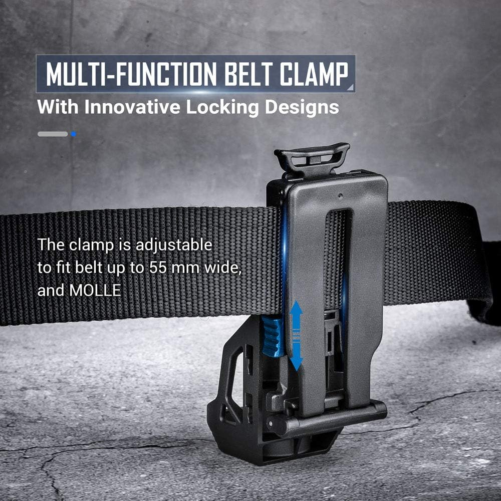 Nextorch V51 Tactical Torch Holster for Duty Belt, 360 Degree Rotation Torch Holder with Lever Side Lock System for 1"-1.25" Diameter Torch, Black image number 3