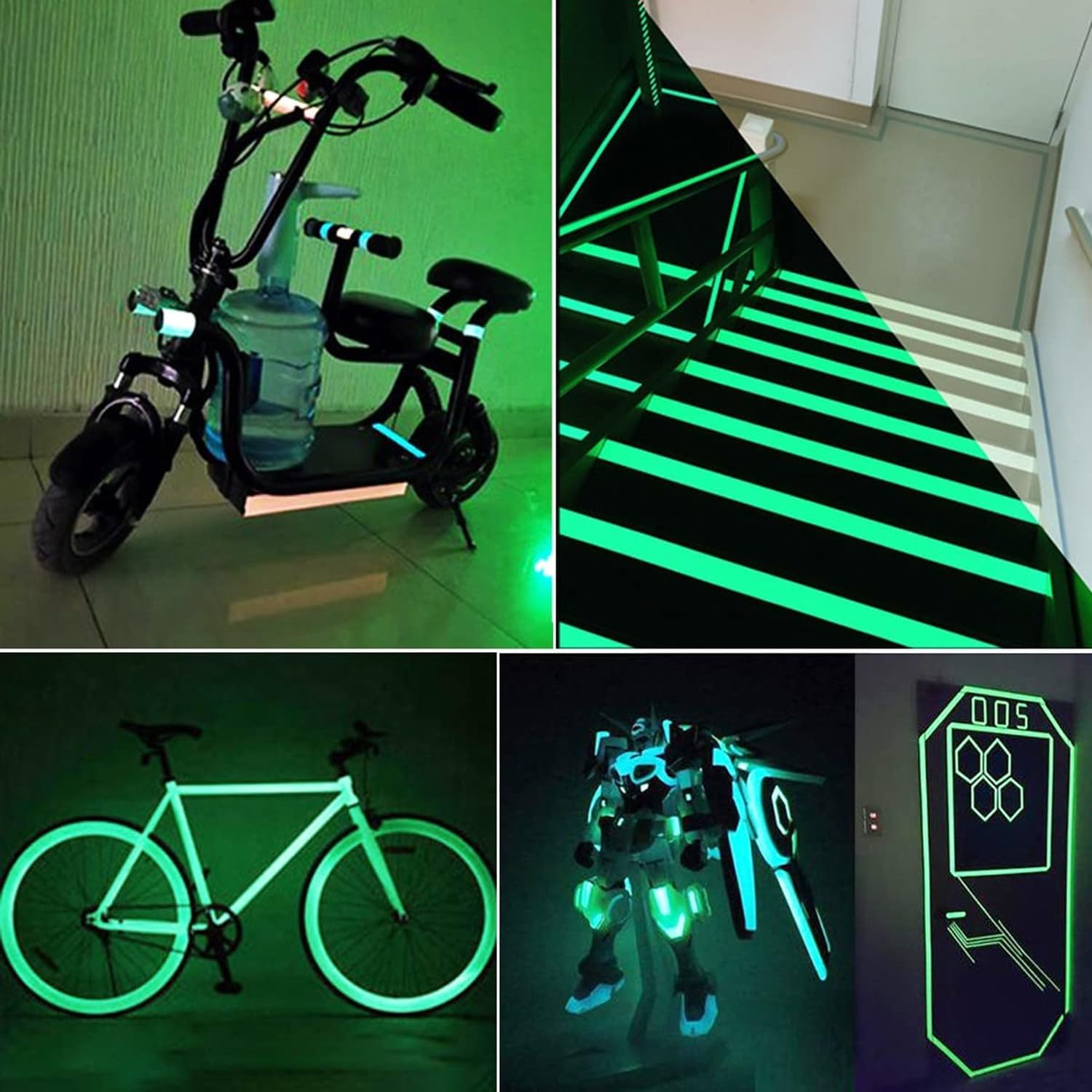 Glow in the Dark Tape, Waterproof Glow Tape Glow in the Dark, Luminous Tape, Fluorescent Tape, Glow in Dark Duct Tape, Glow Tape for Stage Stair Outdoor (20Mmx10M)