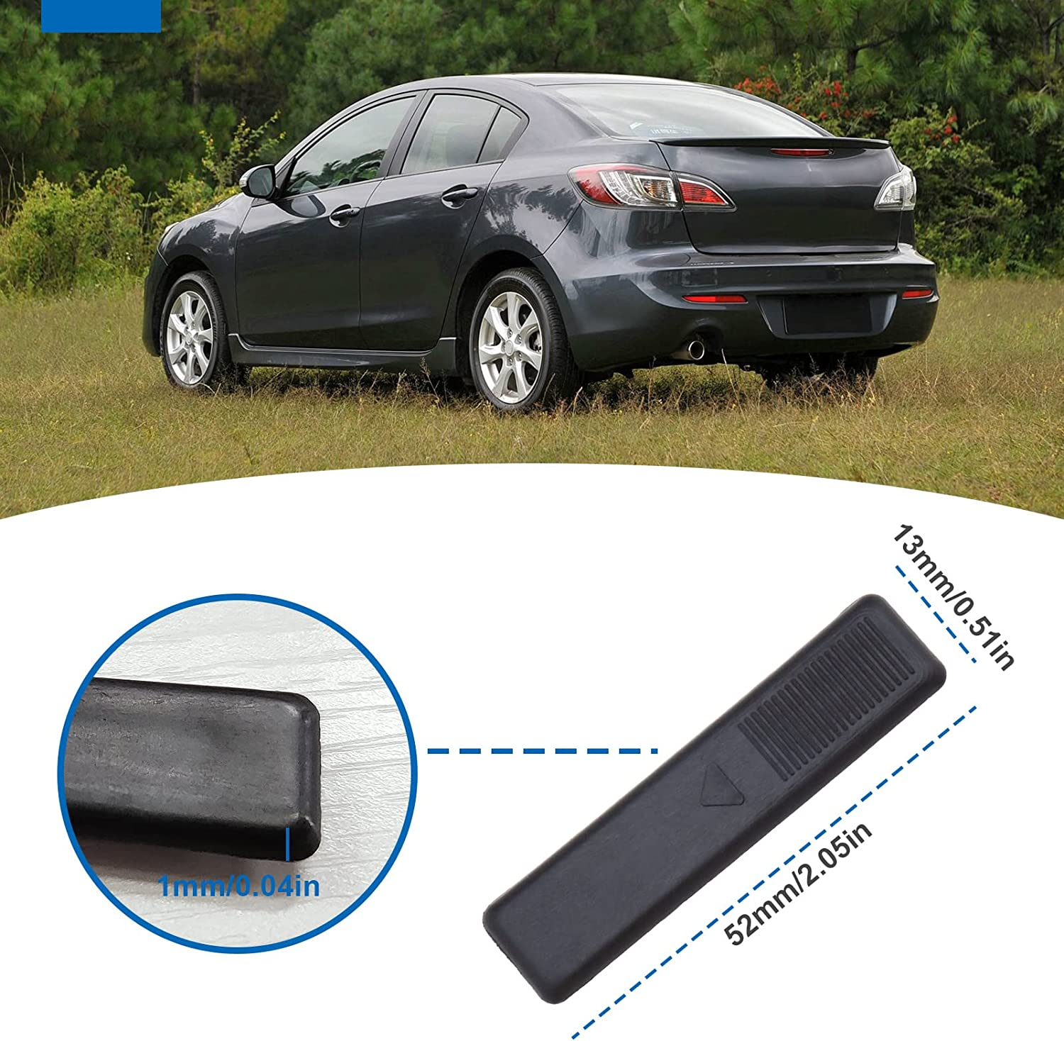 Emsea 8Pcs Car Top Roof Sink Chuck Covers Black GJ6A505A1 Roof Trim Moulding Covers Roof Rack Clip Compatible with 2 3 5 6 CX7 CX9 Auto Replacement Parts image number 6