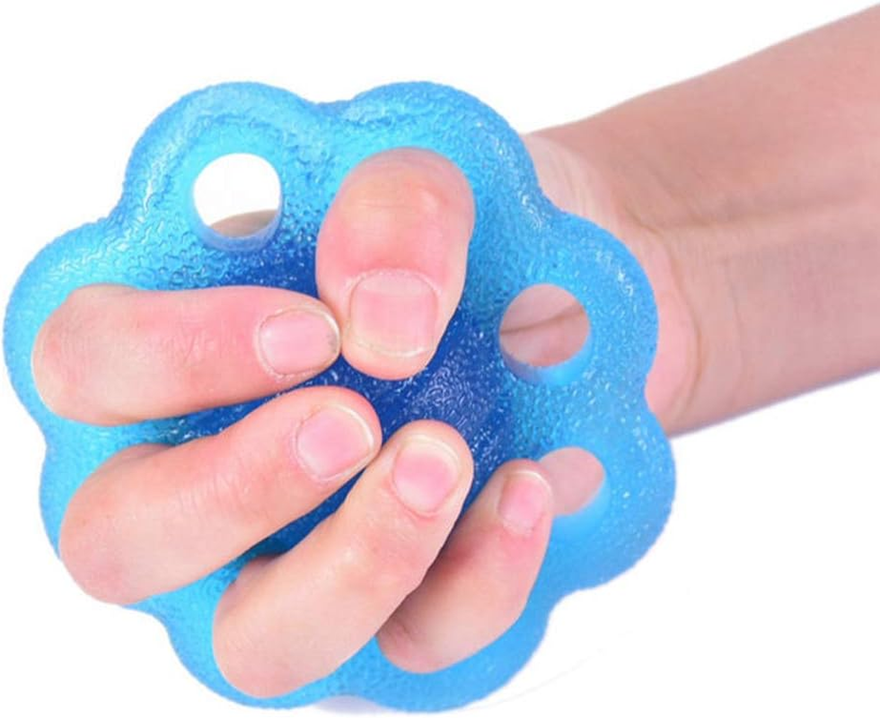 Finger Ball Exerciser, Hand Grips Strengthener, Squeeze Stress Balls Physical Training Strength Exerciser Hand Grip, Portable Hand Exerciser, for Adults, Elderly People and Children(Blue)