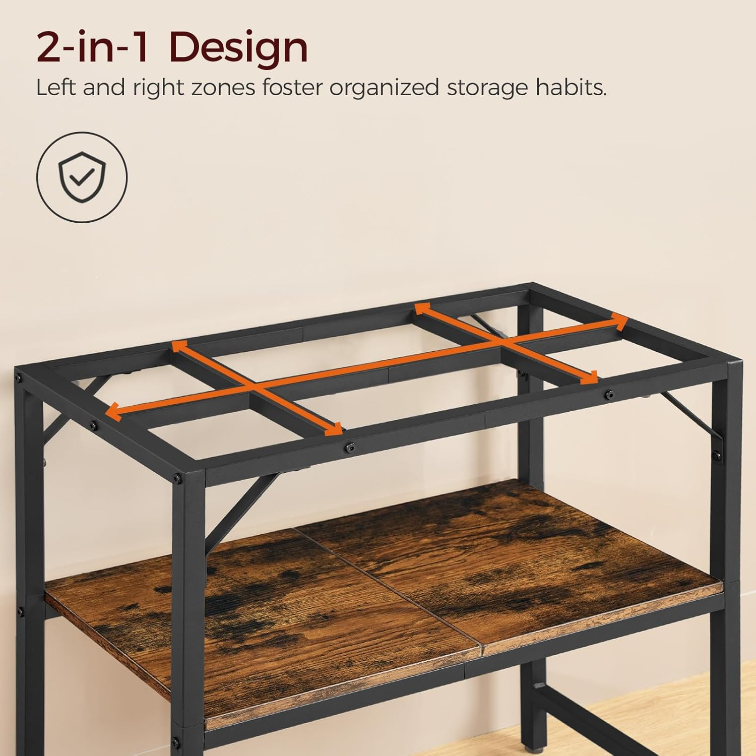 30 Gallon Fish Tank Stand, Aquarium Stand with 2-Tier Storage Shelves, Heavy Duty Breeder Turtle Terrarium Stand Rack for Home Office, 30.0" L X 11.8" W X 24.4" H, Rustic Brown FTHR3001 image number 1