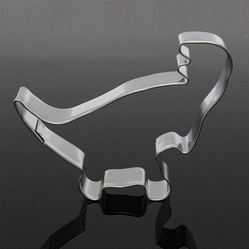 AIMALL 4X Stainless Steel Dinosaur Cookies Cutter Biscuit Pastry Cake Fondant Mould, Precision Shapes for Biscuit, Pastry, and Fondant Crafting, Ideal Kitchen Gift
