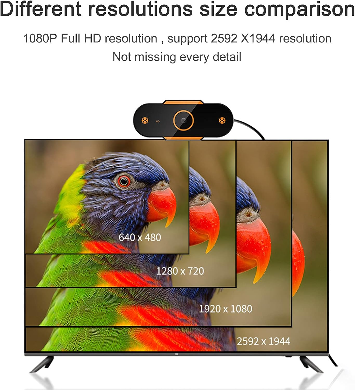 420P, 720P, 1080P, 2K Webcam Camera with Built-In and External Microphone for Gaming, Conferencing On, Windows, PC, Laptop image number 6