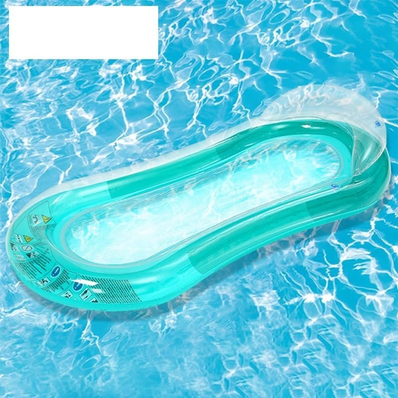 Transparent Gradient Mesh Inflatable Floating Row Water Hammock Swimming Air Mattress Summer Pool Beach PVC Float Bed Lounger (Color : 2) image number 5