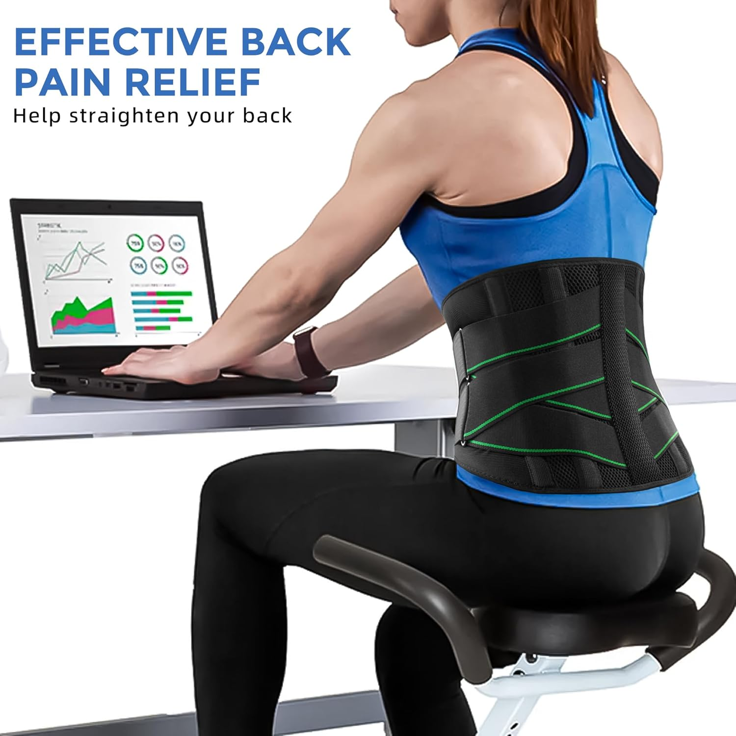 RAFSUN Back Brace for Lower Back Pain Relief - Adjustable Lumbar Support Belt with 3D Pad for Sciatica, Herniated Disc, Scoliosis -Lightweight, Breathable & Ergonomic Fit for Work, Gym, Daily Use image number 6