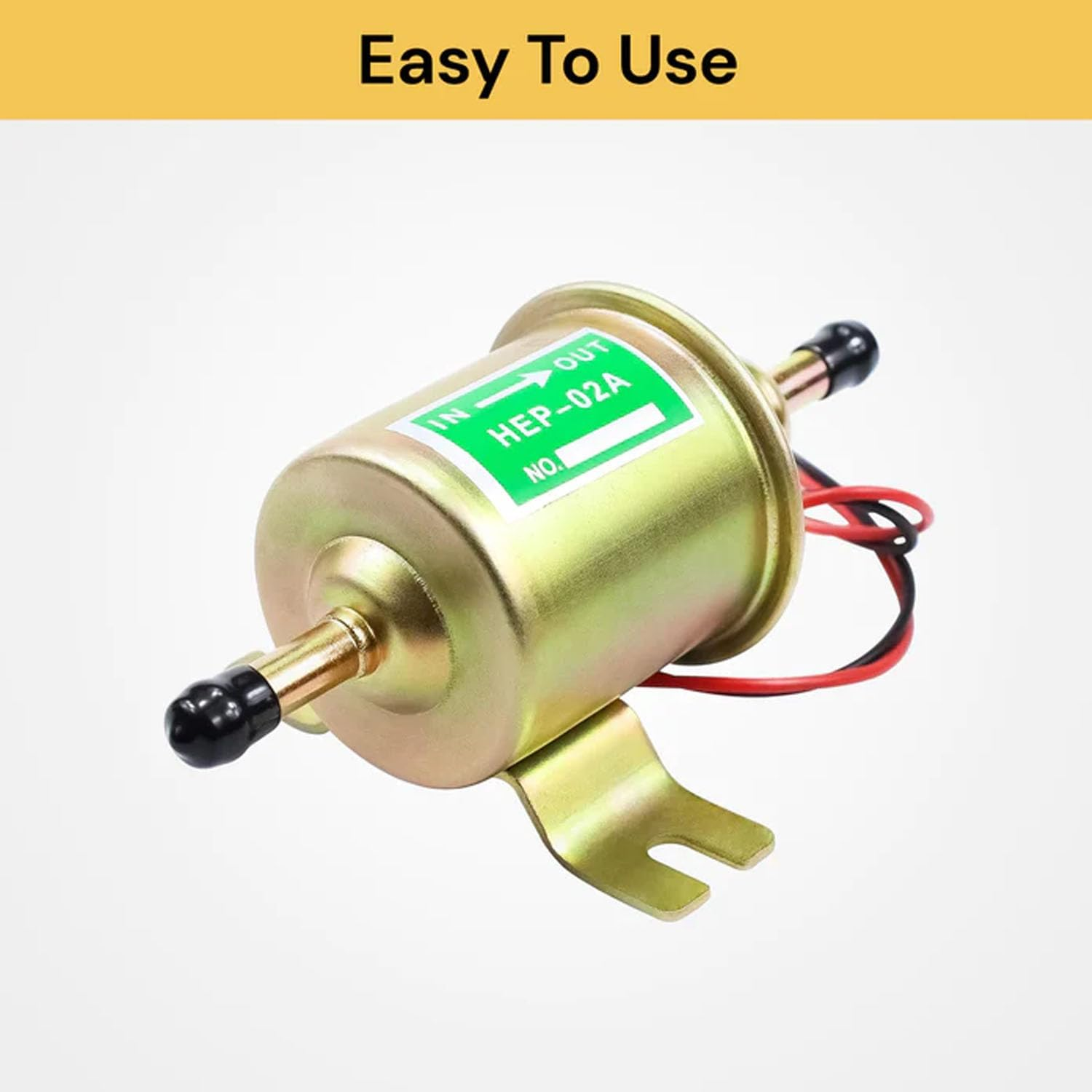 EZONEDEAL Universal Electric Fuel Pump, 12V Electric Transfer Universal Low-Pressure with Fuel Filter, HEP02A, Fuel Line Replacement for Carburetor Lawn Mower Gas Diesel Fuel Transfer Pump image number 1