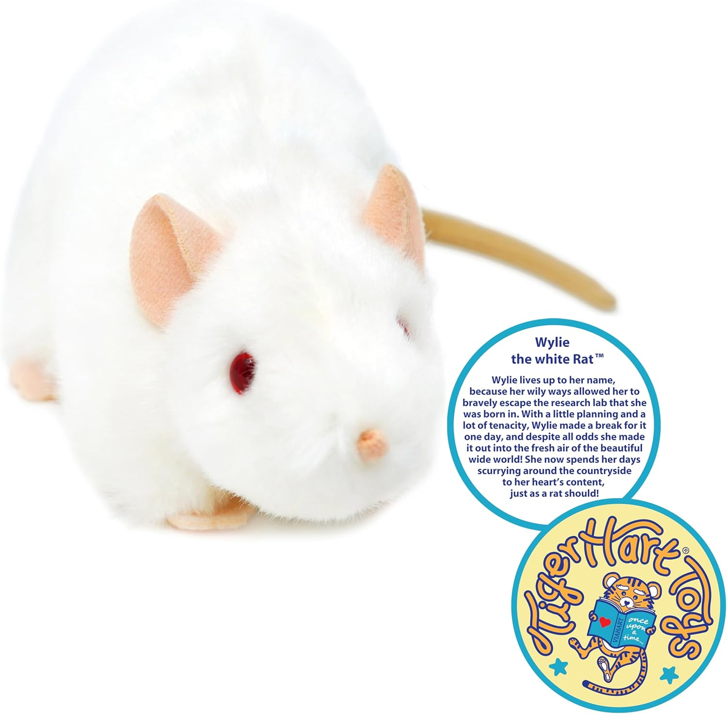 Wylie the White Rat - 7 Inch Stuffed Animal Plush image number 1