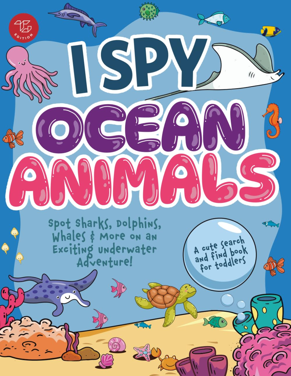 I Spy Ocean Animals: Spot Sharks, Dolphins, Whales & More on an Exciting Underwater Adventure! a Cute Search and Find Book for Toddlers image number 2