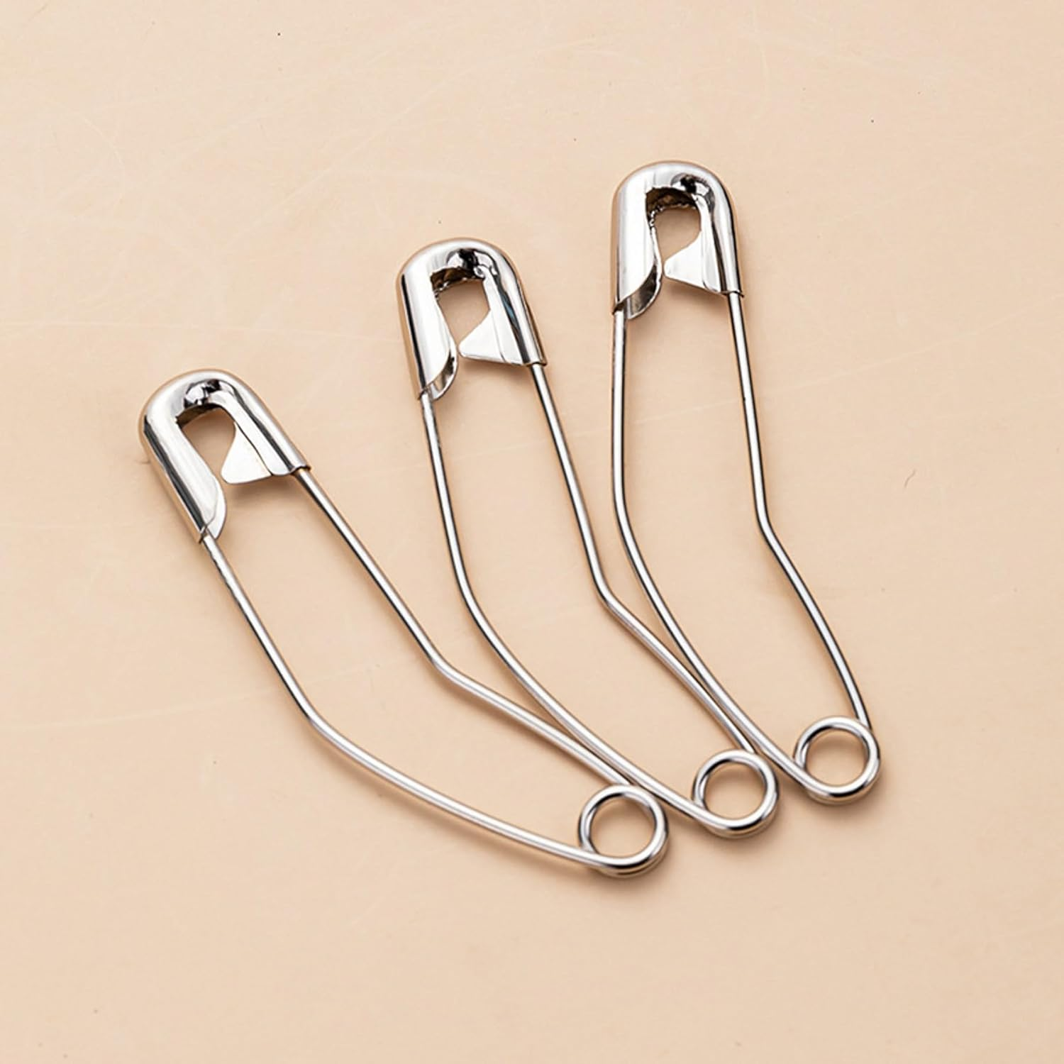 Generic Stainless Steel Curved Safety Pins for Quilting, Safety Pins Bulk Metal Silver Sewing Pins Clothing Clips Tool Decorative Safety Pins (2.2Inch-100Pcs) image number 3