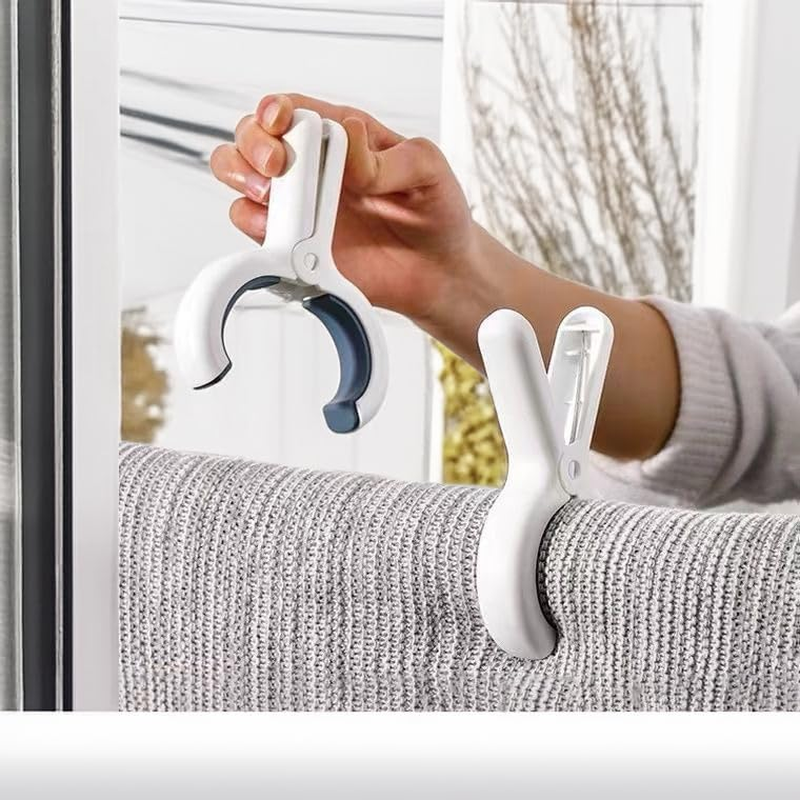 Set of 8 Oversized Beach Towel Clips, Maximum Clamp Opening 1.8 Inches, Heavy-Duty Towel Clips for Beach Chairs, Cruises, Clothing and Towel Rack Clamps. (4 Khaki and 4 Blue). image number 5