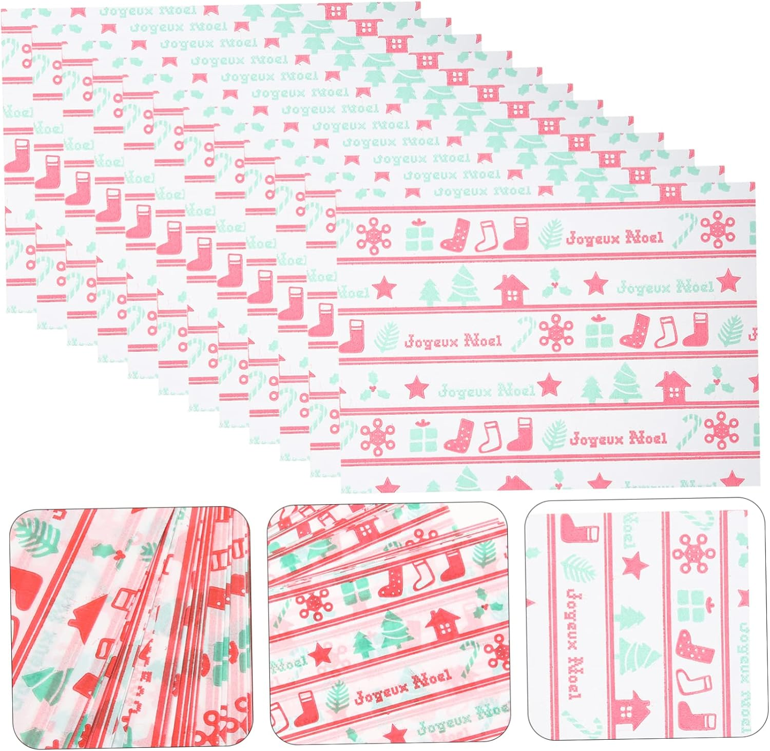 Christmas Nougat Candy Wrappers Sheets of Sweet Wrapping Paper for Christmas Treats