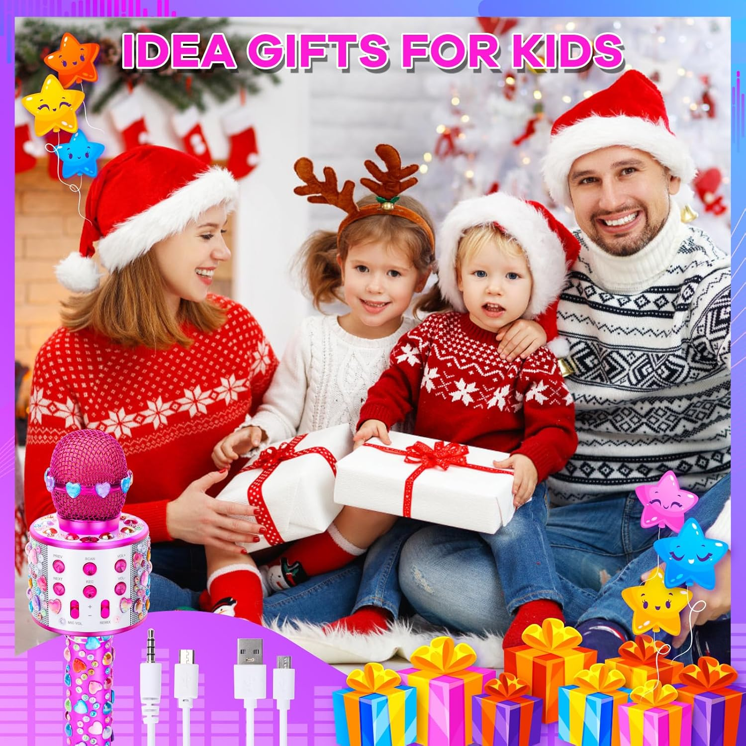 Girls Toys for 5-12 Year Old Girl Kids, Craft Kits for Kids Microphone Toys for 6-12 Year Old Toddler Boy Bluetooth Singing Microphone Birthday Present Age 6 7 8 9 10 Children Karaoke Pink MIC