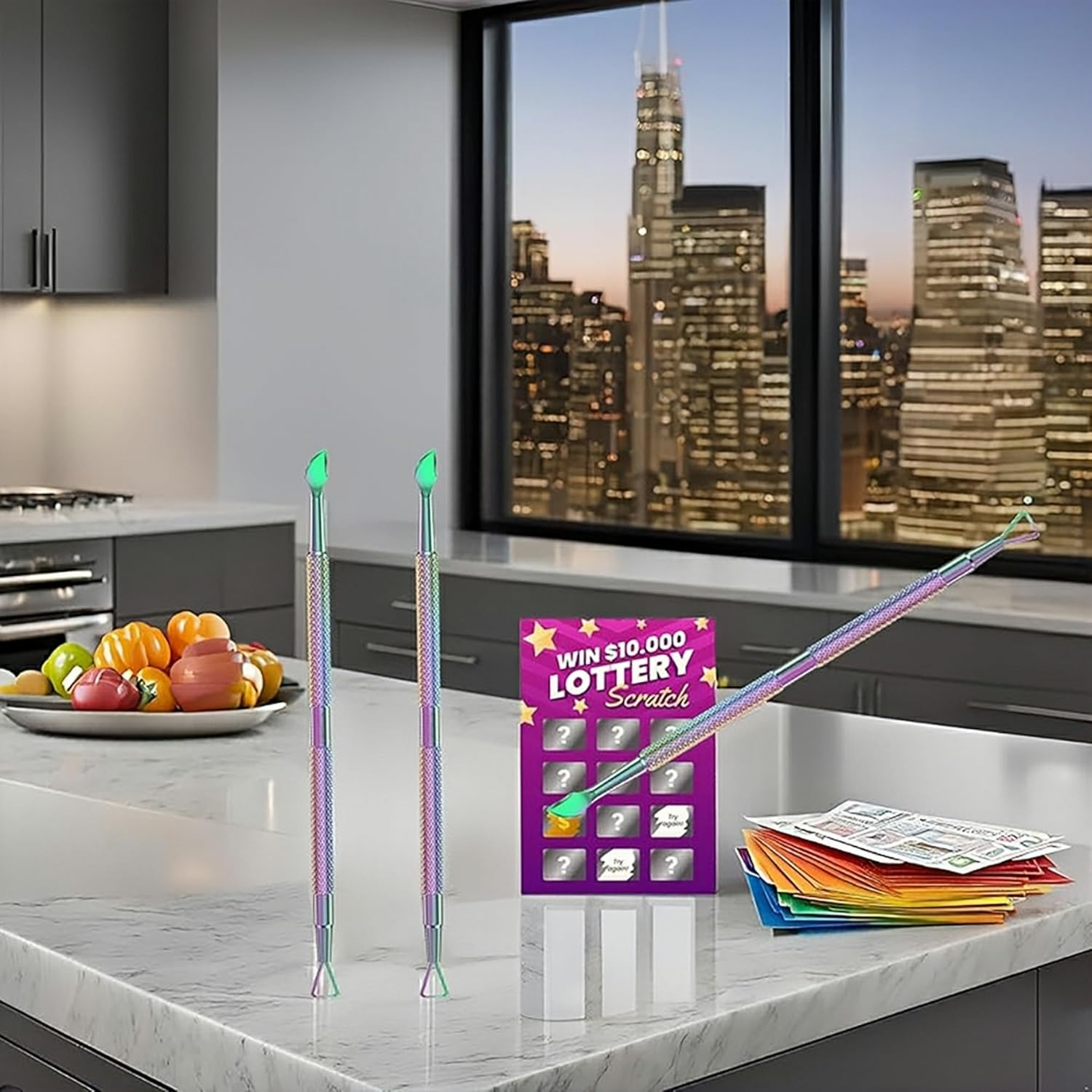 Colorful Double-End Ultimate Scratchmaster, Lottery Label Scraper for Flawless Reveals, Loteria, Scratch off the Hard to Remove Pin Numbers on Present Cards and as a Secret Present, 2 PCS - Silver Double-End image number 4