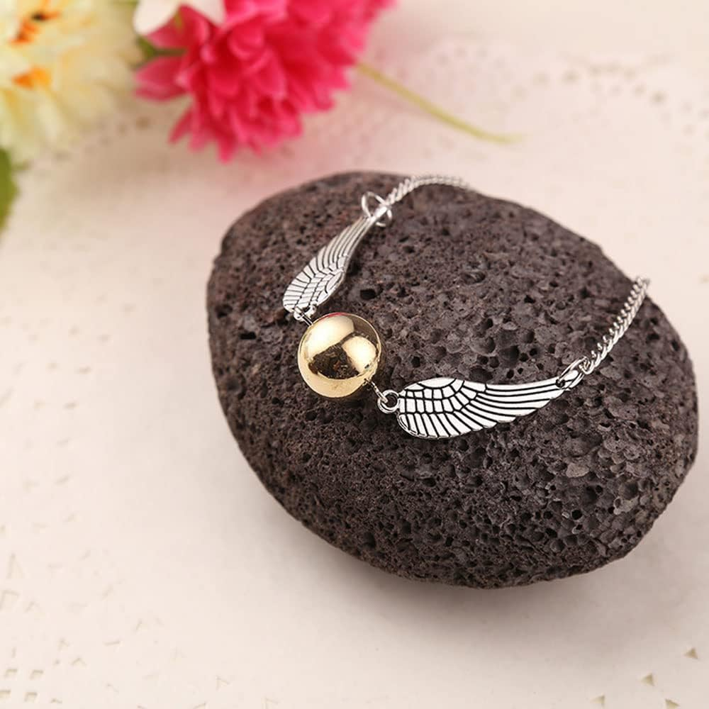 Golden Snitch Chain Harry Potter Bracelet for Harry Potter Fans Gifts Collection or Decorations Magical Cosplay Costume Jewellery Gift Men and Women Creative Gift