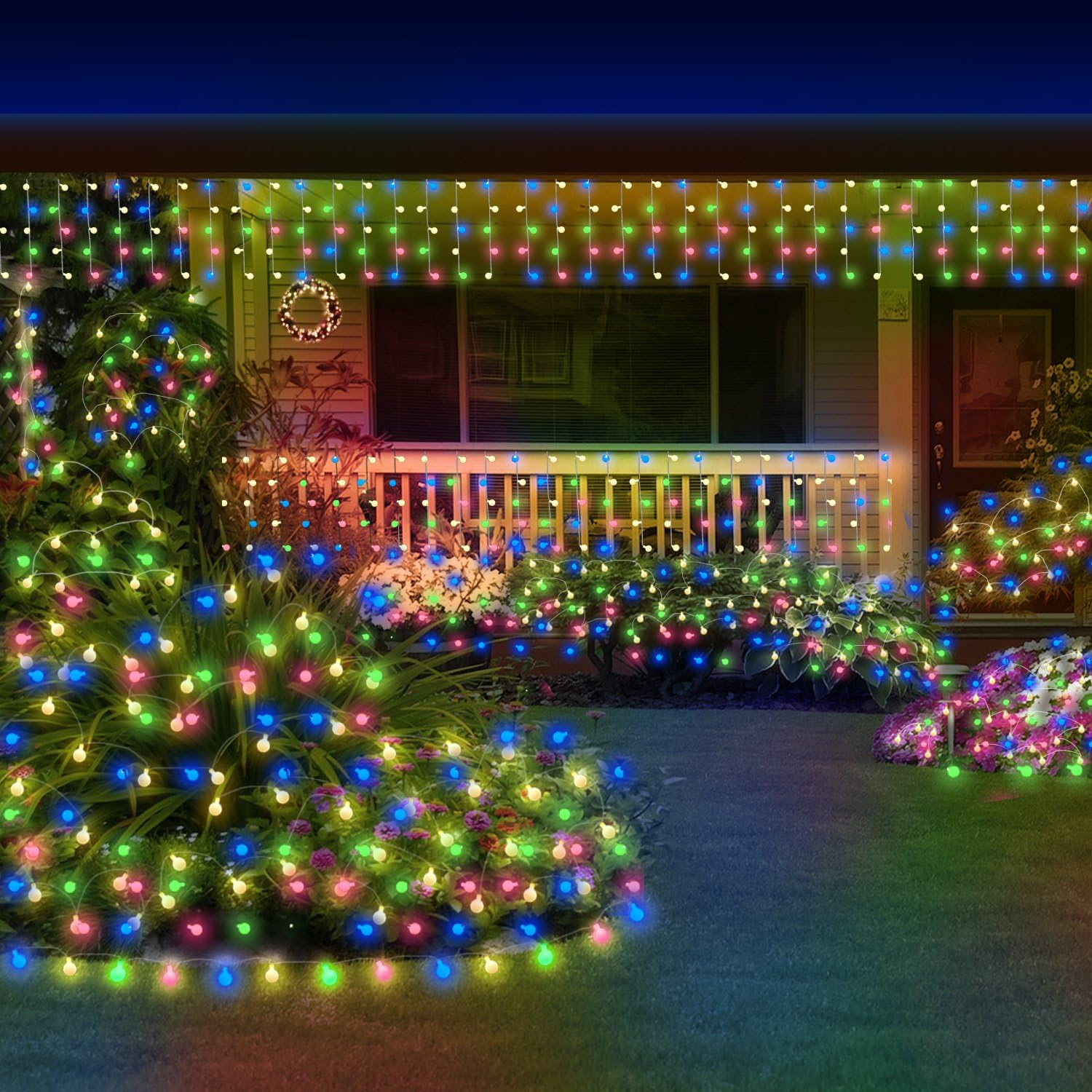 Bluefire Globe String Lights, 50 LED Globe Fairy Lights for Bedroom, 8 Mode Fairy String Lights Battery Operated for Wedding Party Birthday Christmas Gardens Decoration(Multicolor)