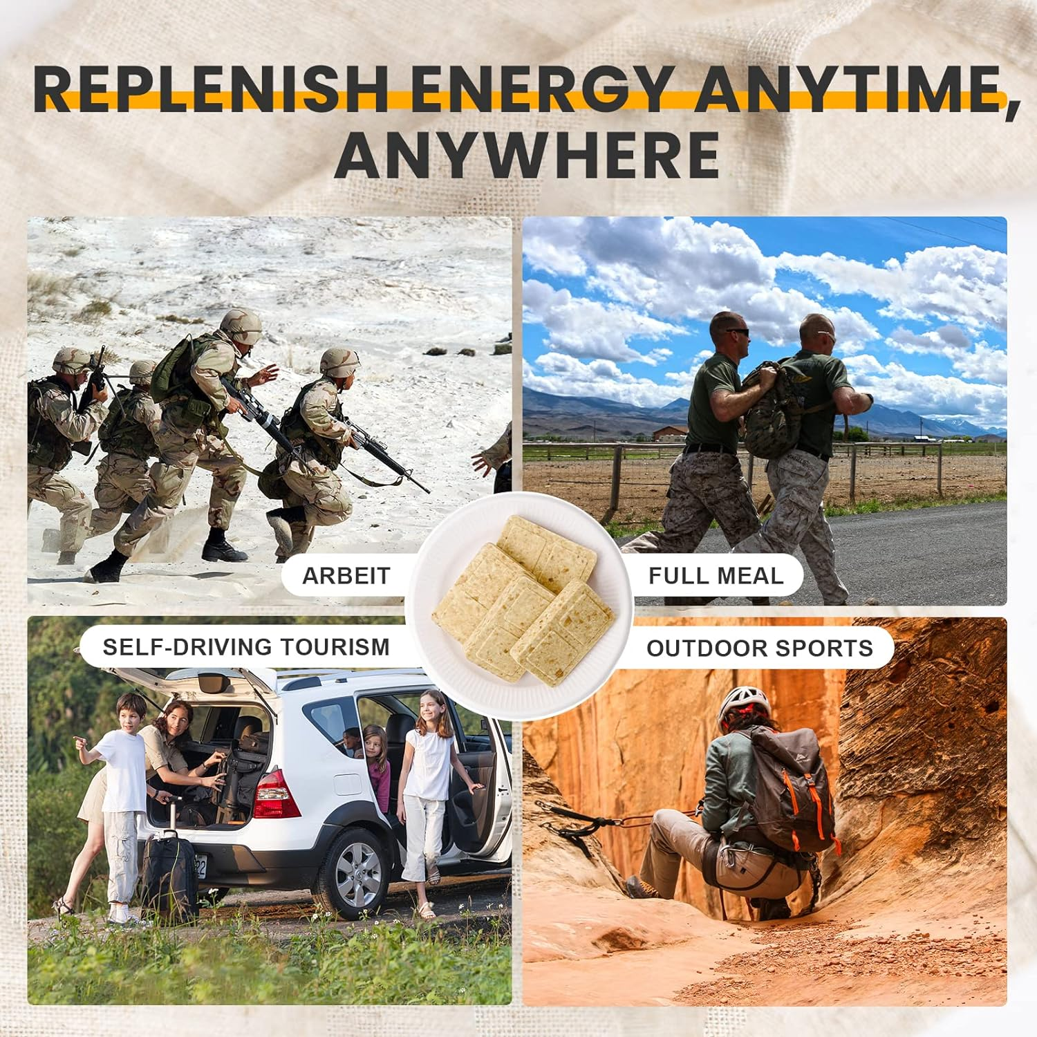 Emergency Food Ration Bars, Survival Tabs Supply for Outdoor Camping Emergency Snowstorm Earthquake Disaster Preparedness Kit with Long Self Life 12 Count