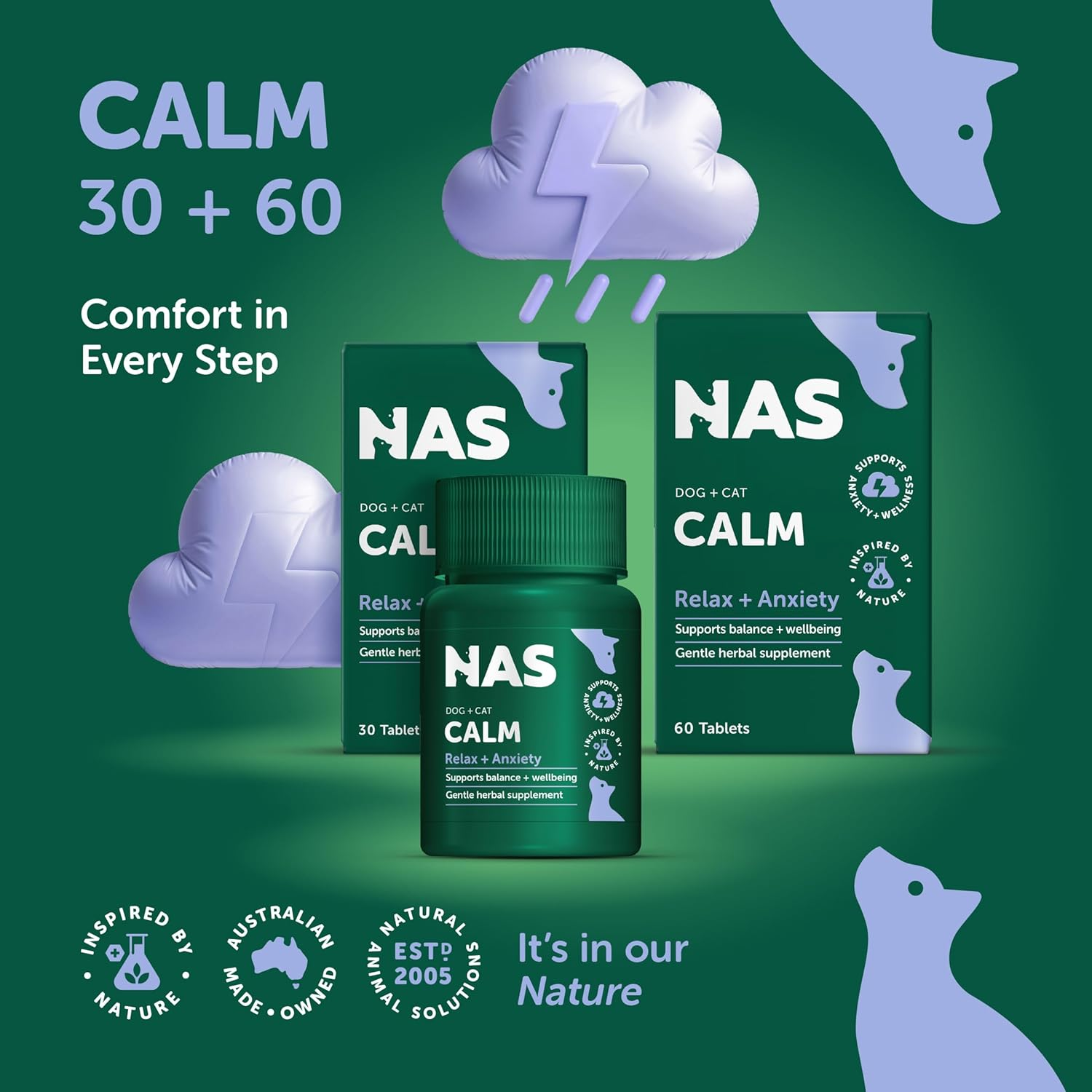 Natural Animal Solutions Calming Chewable Tablets for Dogs Anxiety Support. Dog Calming Tablets, Help Manage Stress, Promote Relaxation and Support Anxiety Relief for Dogs, 30 Count image number 6