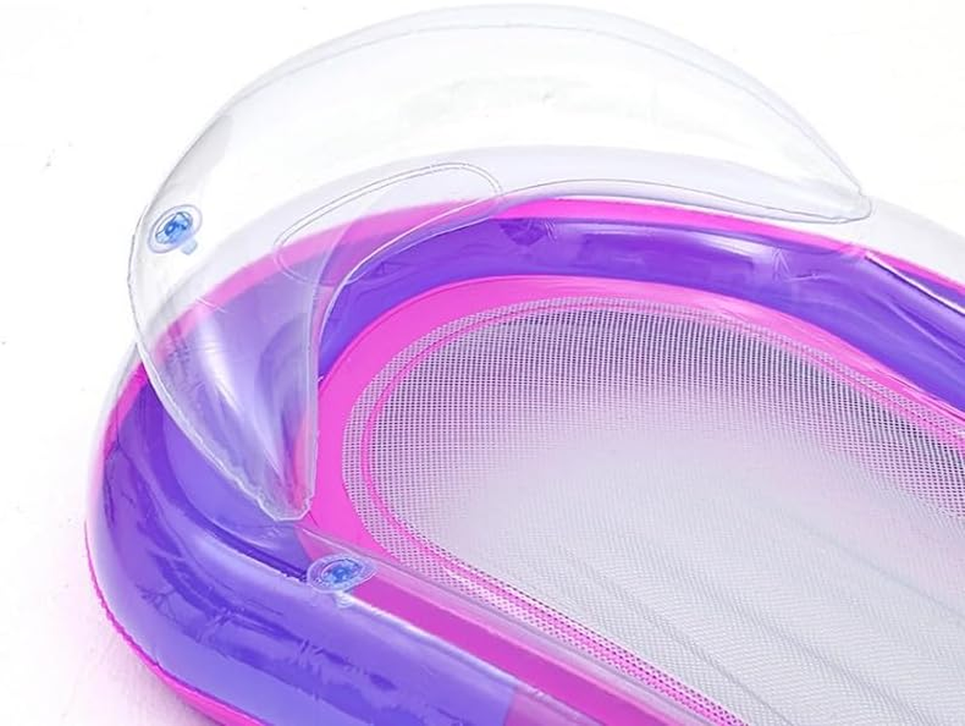 Transparent Gradient Mesh Inflatable Floating Row Water Hammock Swimming Air Mattress Summer Pool Beach PVC Float Bed Lounger (Color : 2)