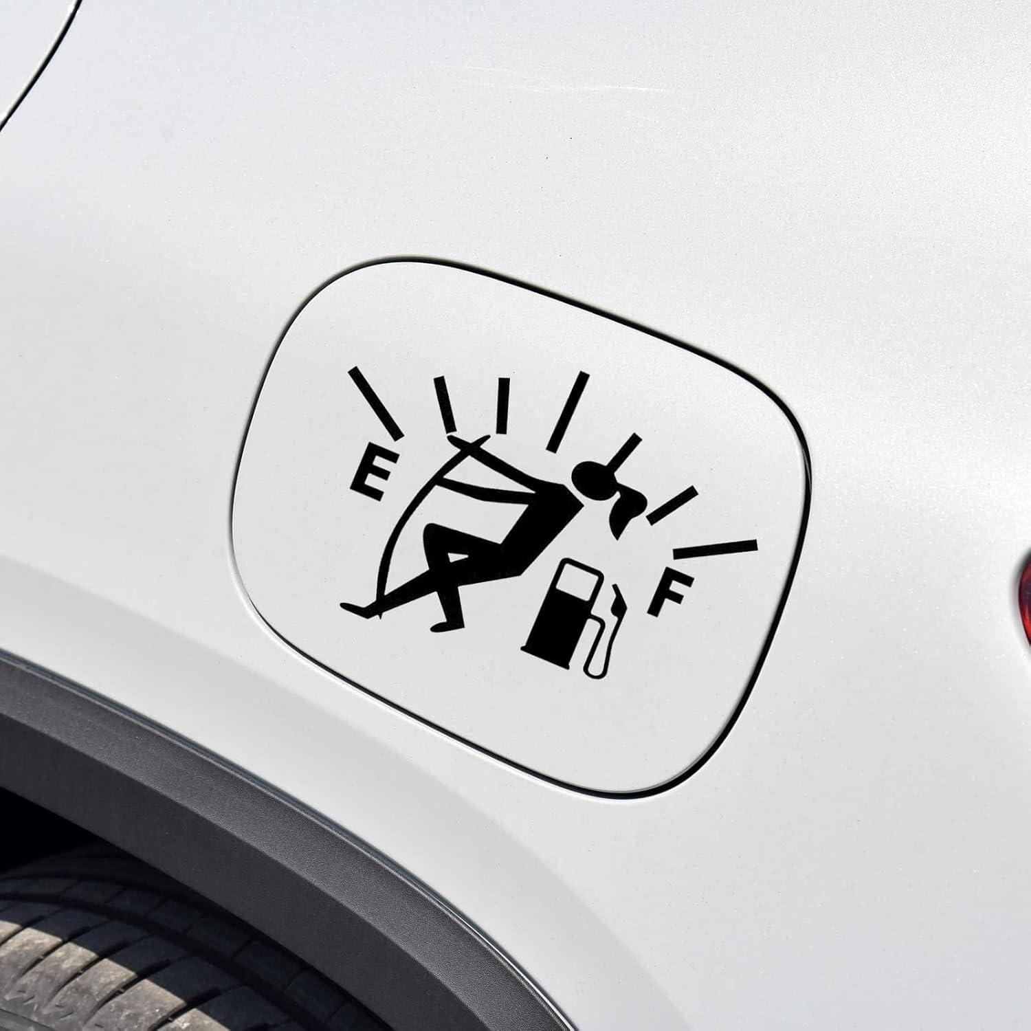 Funny Car Stickers, High Gas Consumption Decal, Woman Adjusting Fuel Gauge Empty Stickers, Waterproof Fuel Gage Stickers for Cars, Motorcycles, Trucks, Universal Car Decals((1 Pcs- Black) - Woman Black image number 6