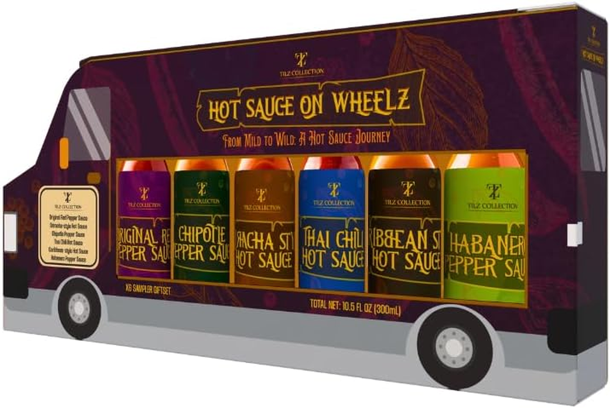 Tilz, Hot Sauce Gift Set - Street Food Chilli Sauce Gift Set, Gourmet Food Gifts - Buffalo, Sriracha, Chilli, Bbq Sauces, Chipotle - 6X Hot Sauce Bottles for BBQS, Foodie Gifts, Hot Sauce Gift Sets image number 4