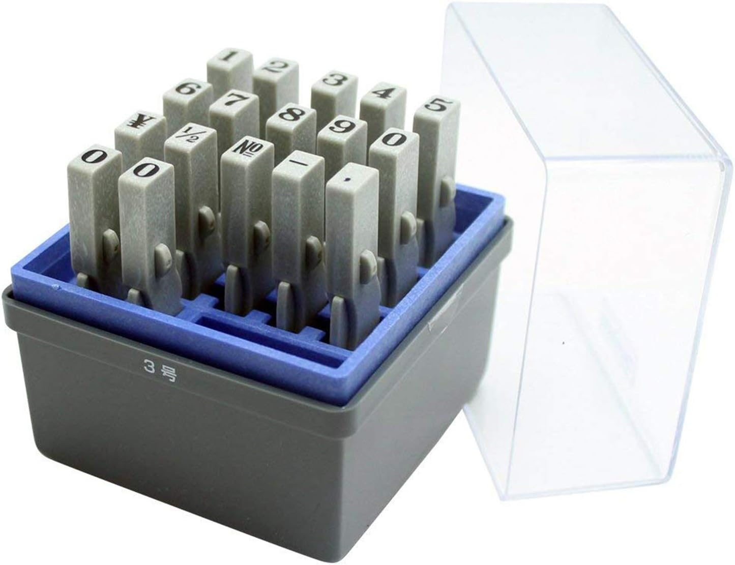 Shachihata GRN-3M Rubber Stamp with Handle, Connecting Type, Number Set, Mingoan Body, No. 3, Stamp Face 0.1 X 0.1 Inches (4.7 X 3.8 Mm) image number 3