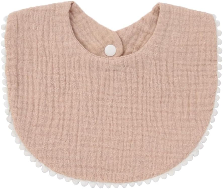 Nishine 4 Pack Muslin Baby Drool Bibs,Toddler Boys Girls Cotton Drooling Bibs,Feeding Teething Bibs with Snap image number 5