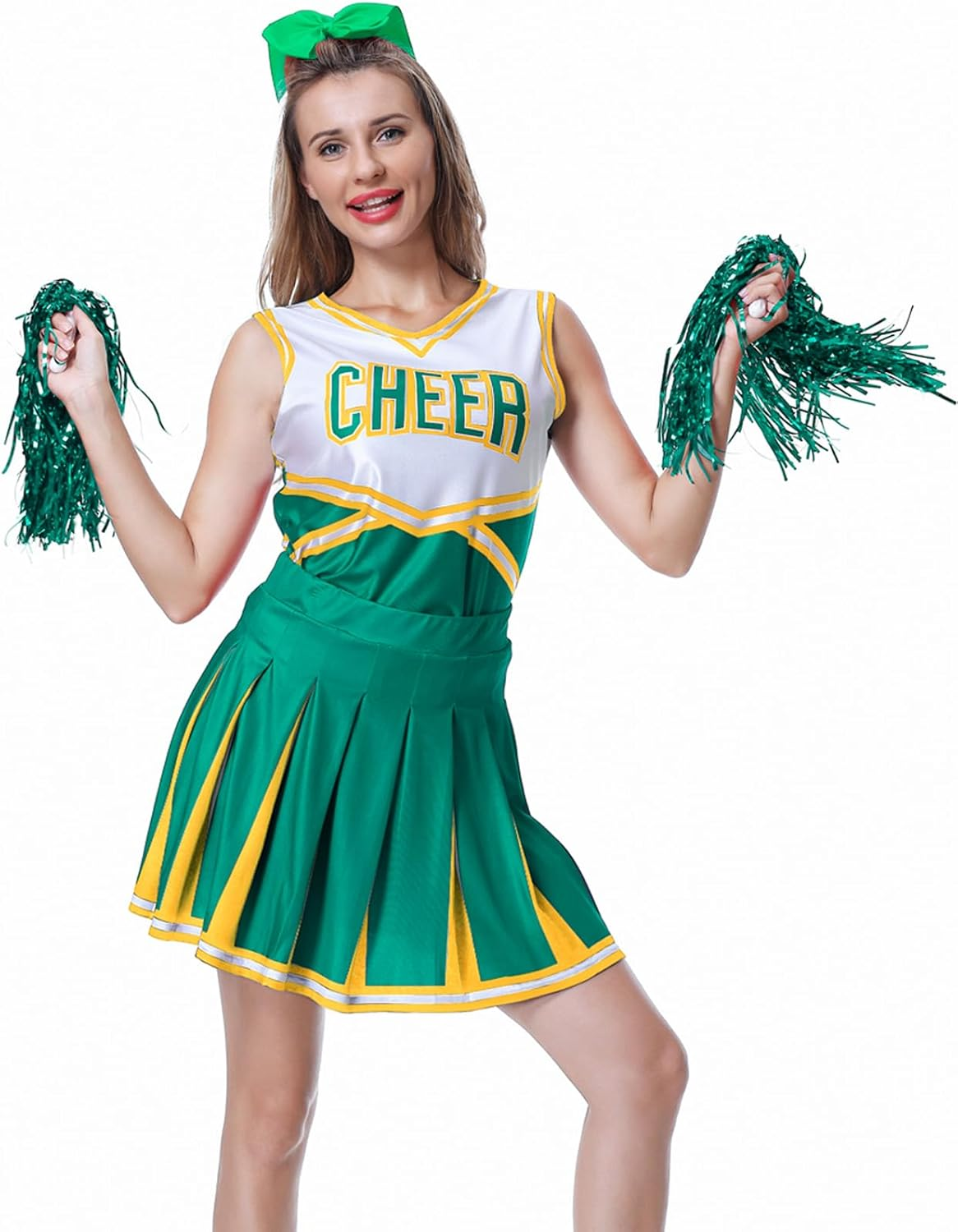 GRAJTCIN Women'S Cheerleader Costume Musical Uniform Halloween Party Fancy Outfit