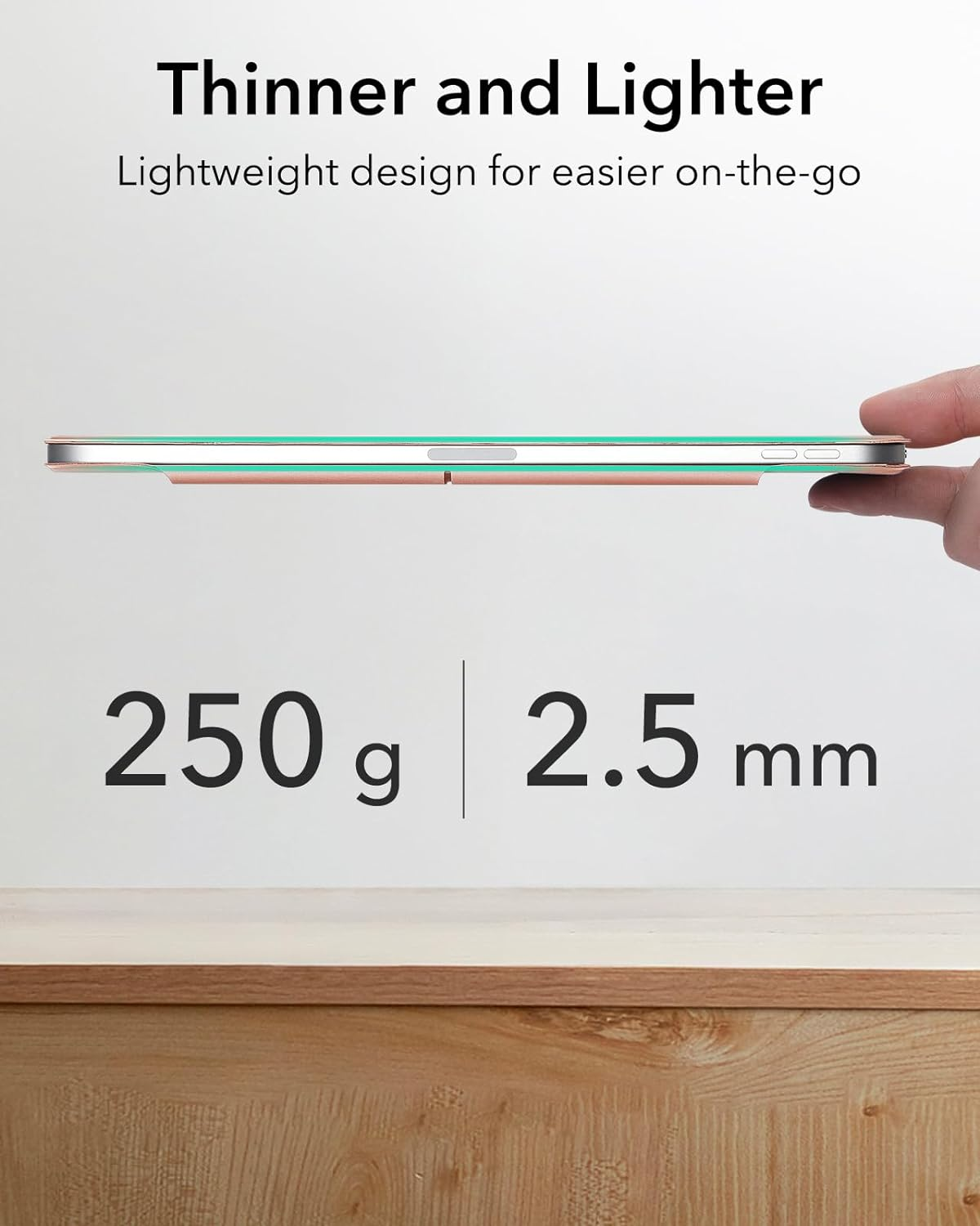 ESR for Ipad Air 11 Inch Case M3/M2, Ipad Air 7Th/6Th/5Th/4Th Gen (2025/2024/2022/2020), Powerful Magnetic Attachment, Slim Trifold Stand, Supports Pencil Pro&Pencil(Usb-C), Rose Gold image number 1