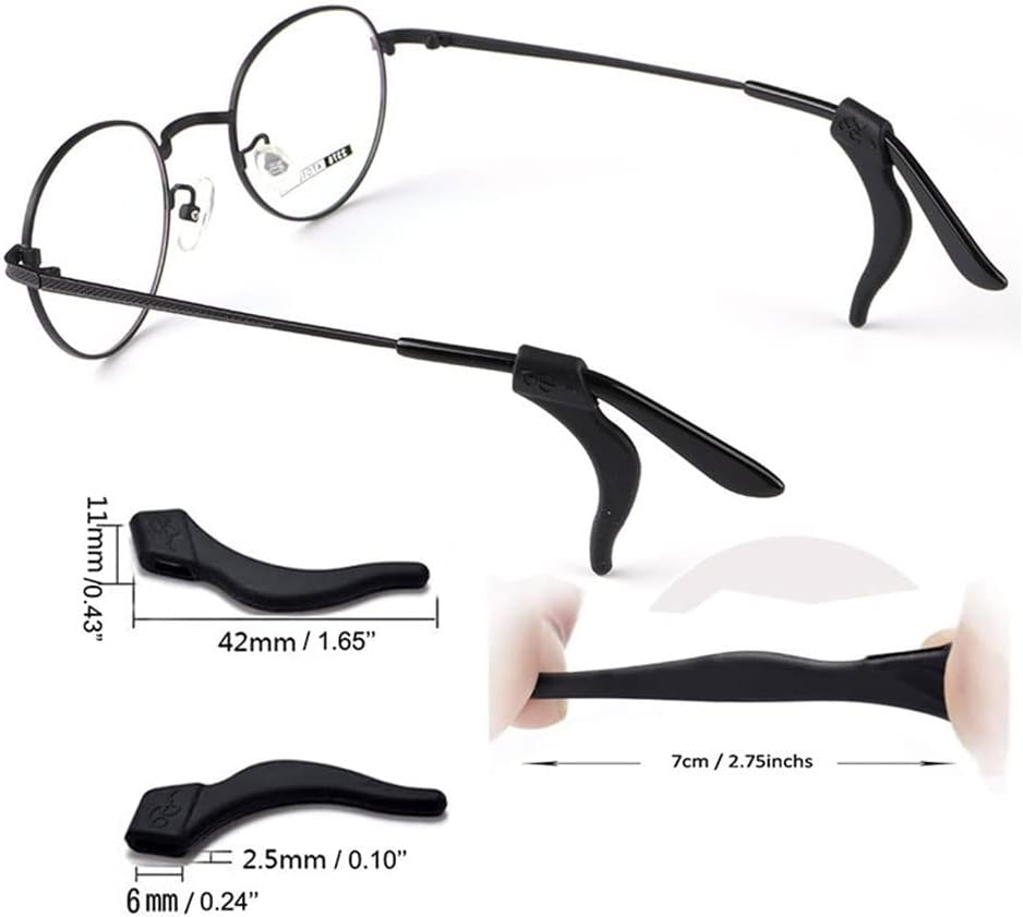 12 Pairs Silicone Elastic Eyeglass Ear Grips That Are Comfortable and Anti-Slip for Sunglasses Reading Glasses Eyewear image number 2