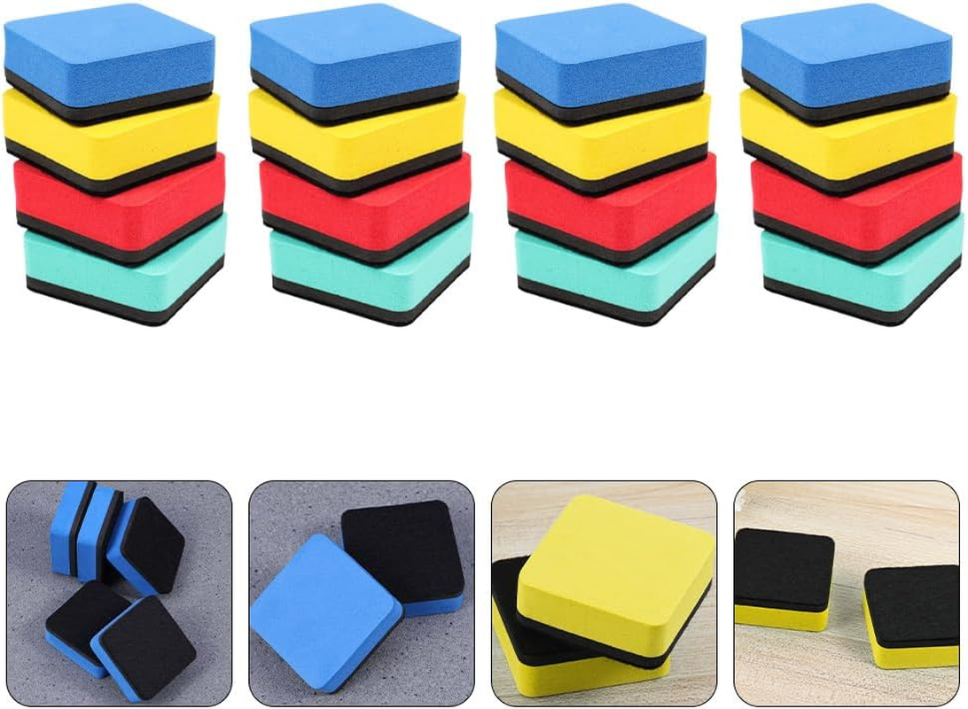 Operitacx 24Pcs Magnetic Dry Erasers Eva Felt Board Erasers for Classroom Office Home Use Teacher Supplies for Whiteboards and Chalkboards image number 1