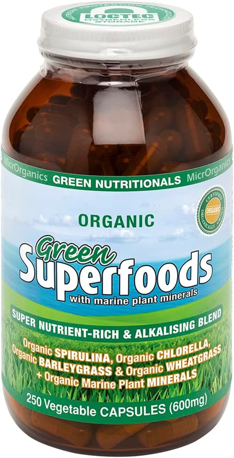 Green Nutritionals Greensuperfoods 250 Capsules - Vegan Vegetarian Friendly image number 3