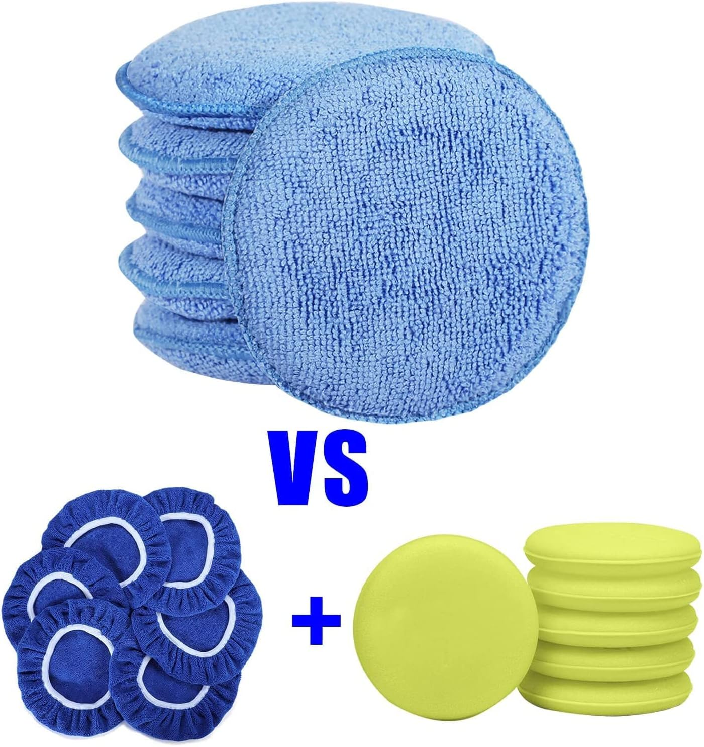 Microfiber Wax Applicator Pads, Car Wax Applicator, Buffing & Detail Polishing Foam Pads for Car Cleaning and Fine Polishing (5" Diameter, 6 Pack)