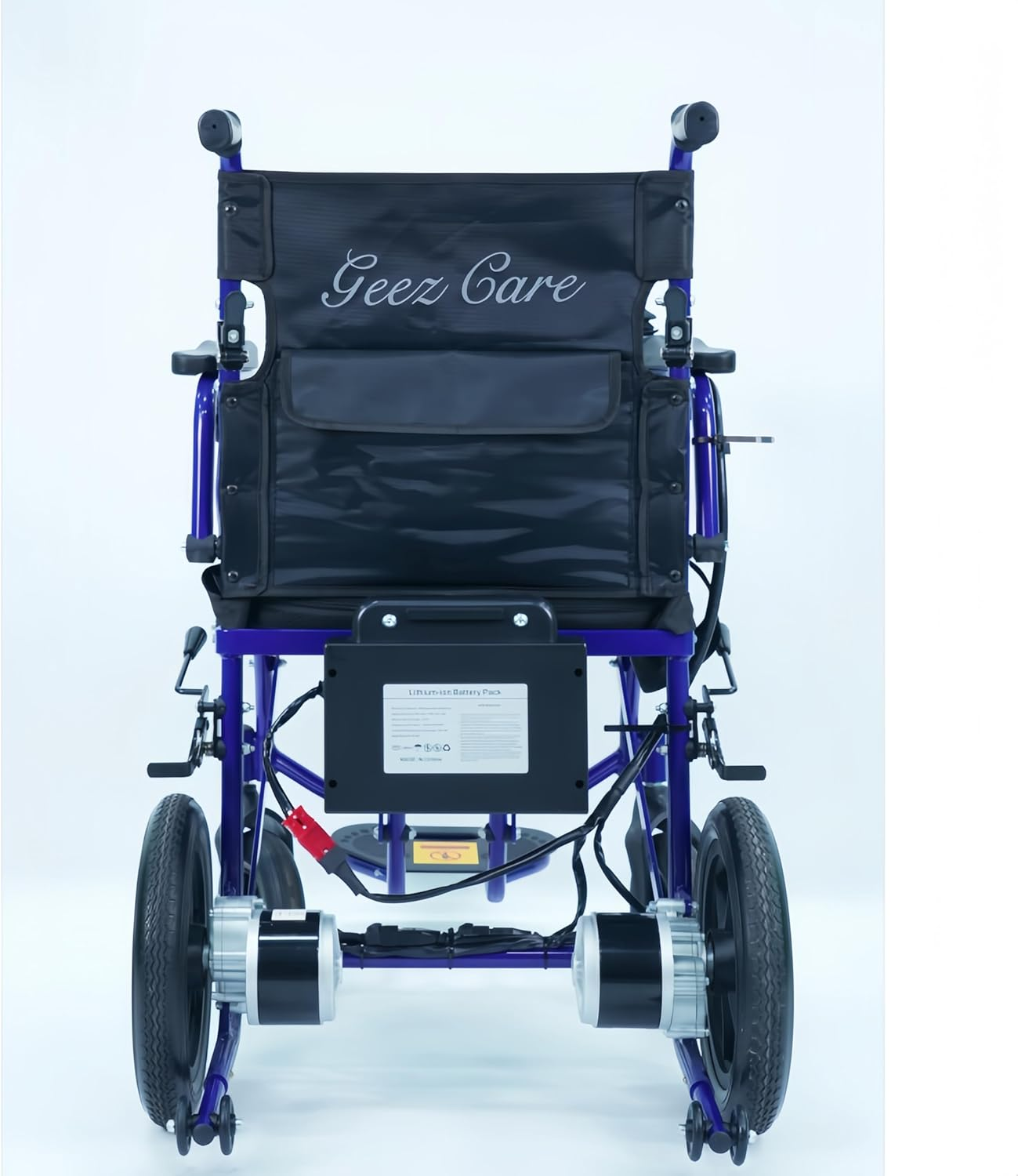 Electric Wheelchair Lithium-Powered Lightweight Foldable - Geezcare Motorized for Adult Seniors, 500W Power - 23Kg Weight with Battery - Airline (MSDS) and Cruise Approval with Aluminium Frame, Detachable Battery & Liftable Armrest -Thick Cushion Seat- Compact Comfort in Purple & Black (Purple) image number 1
