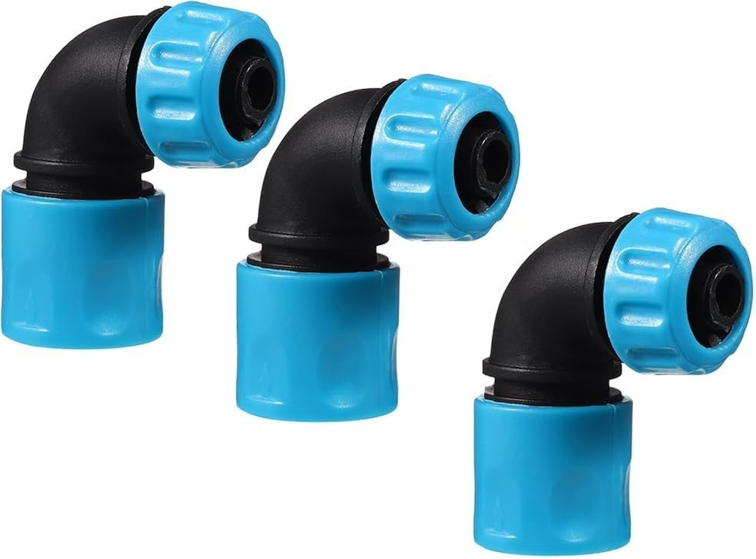 Sturdy 90 Degree 3 Pack Hose Elbow Quick Connector for Garden Irrigation & Car Wash, ABS 1/2" (12.5Mm) Adapter image number 4