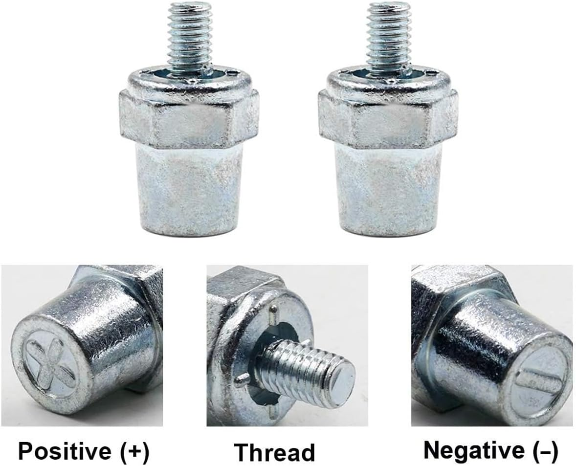 2 X Heavy Duty Battery Terminal Posts Connectors - Zinc Alloy M8 Thread Top and Side Terminal 1 Pair for Car RV Boat Truck Motorcycle image number 5