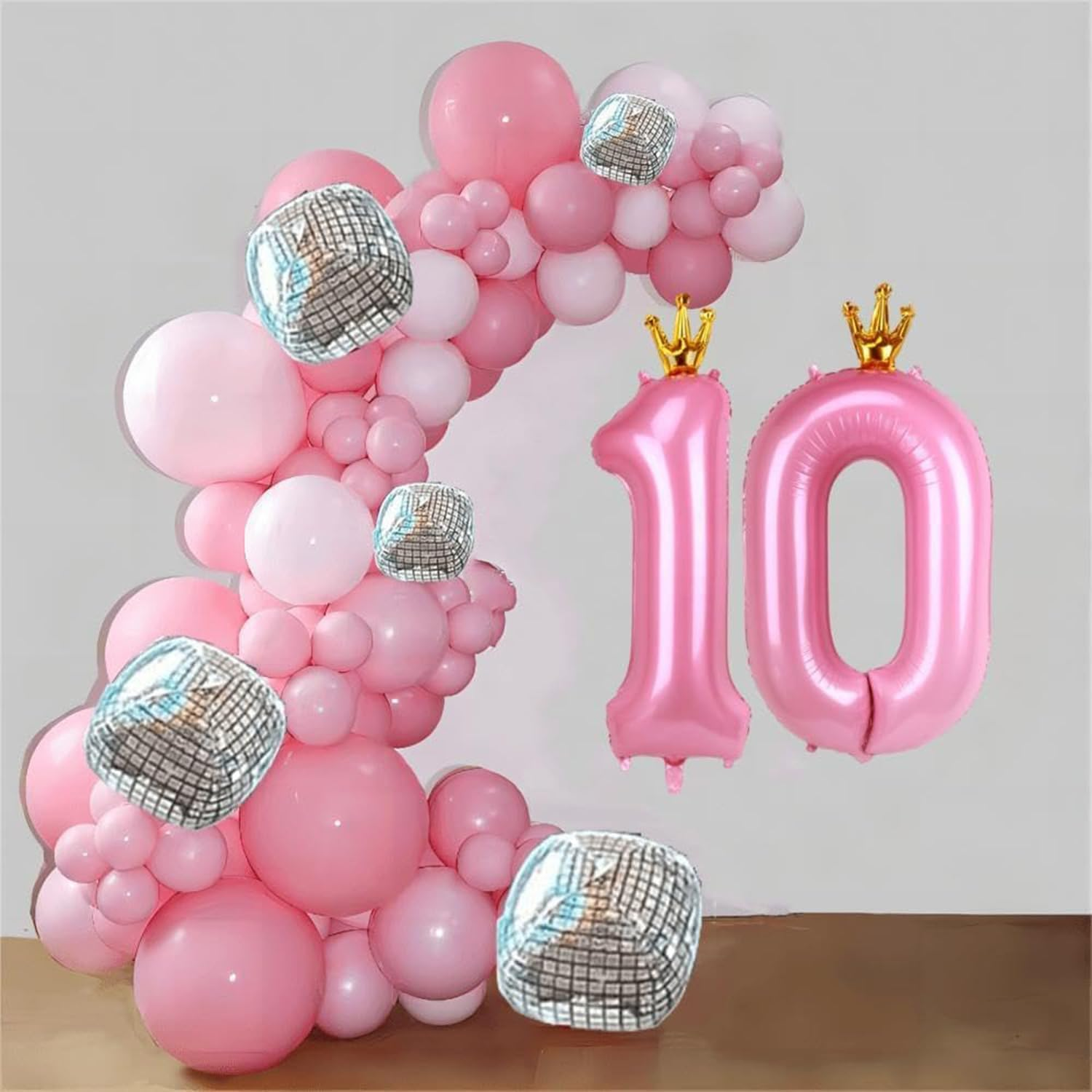 40 Inch Pink Number Balloon with Crown, Huge Giant Balloons Foil Mylar Number Balloons for Birthday Party Wedding Anniversary Decorations (Number 0) - Number 1 image number 6