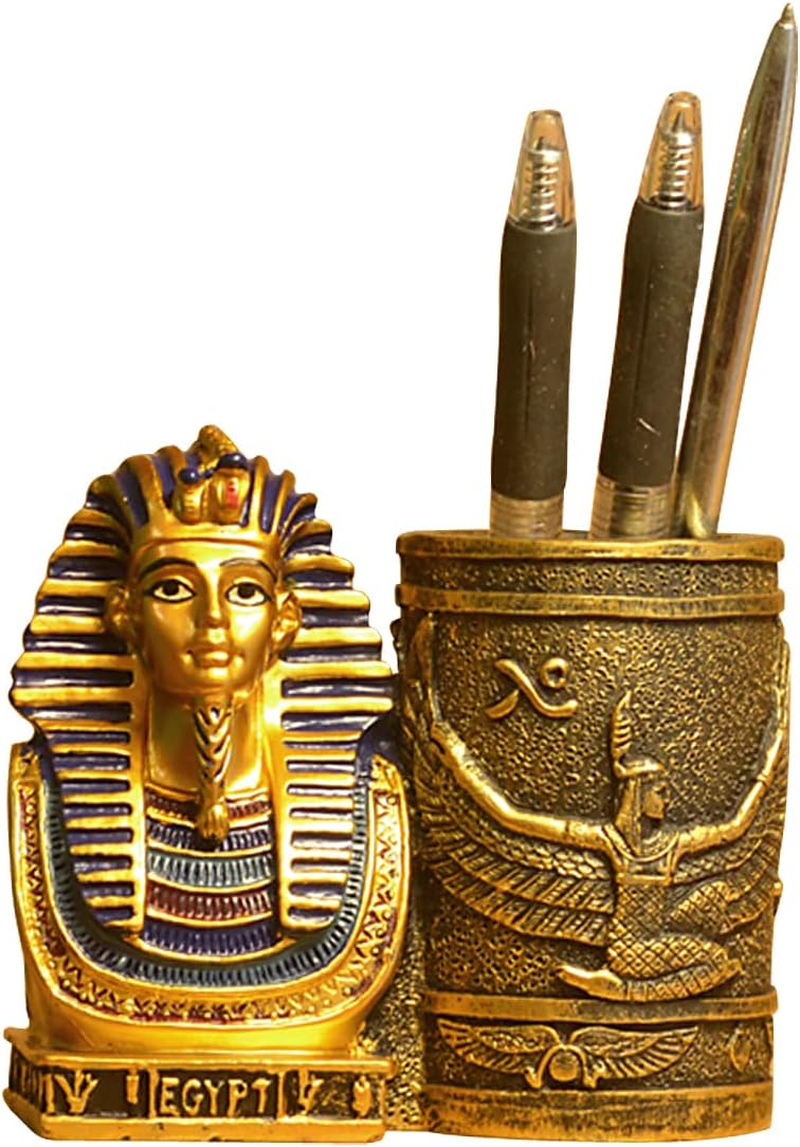Ancient Egyptian Pencil Holder, Egyptian King Pharaoh Pen Cup, Pen Holder for Desk Office Pen Organizer, Pencil Cup Storage Containers - Small image number 5