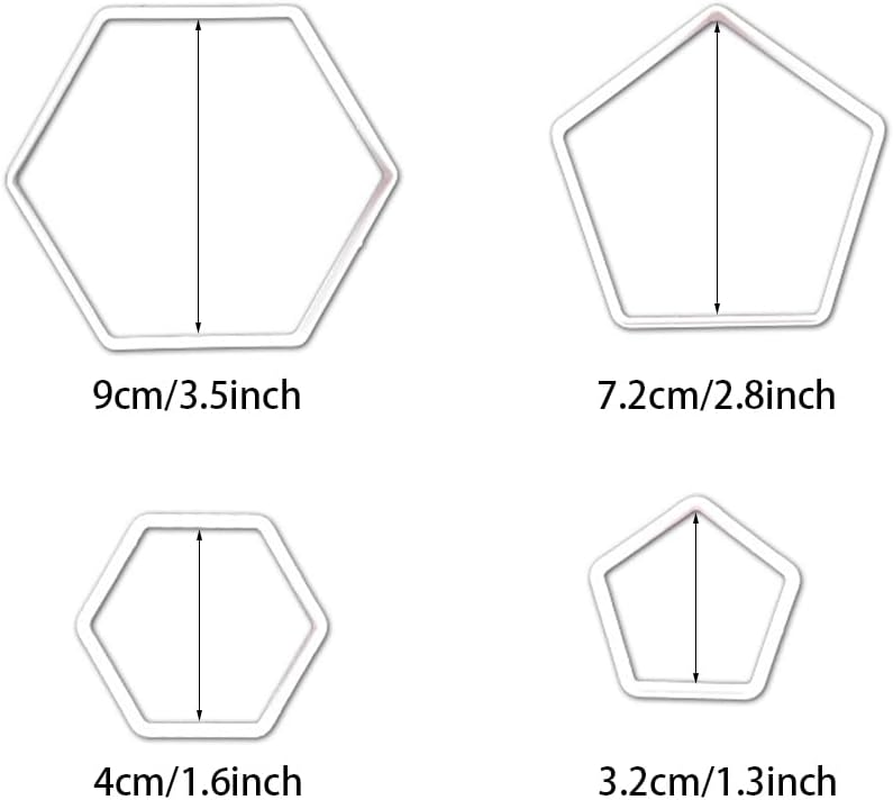 4Pcs Football Pattern Cookie Cutters &ndash; Hexagon Soccer Cake Fondant Cutters for Baking, DIY Sugar Craft Moulds &ndash; World Cup Party, Kids & Decorating Tools, Soccer Cake Molds for Baking and Party DIY image number 3